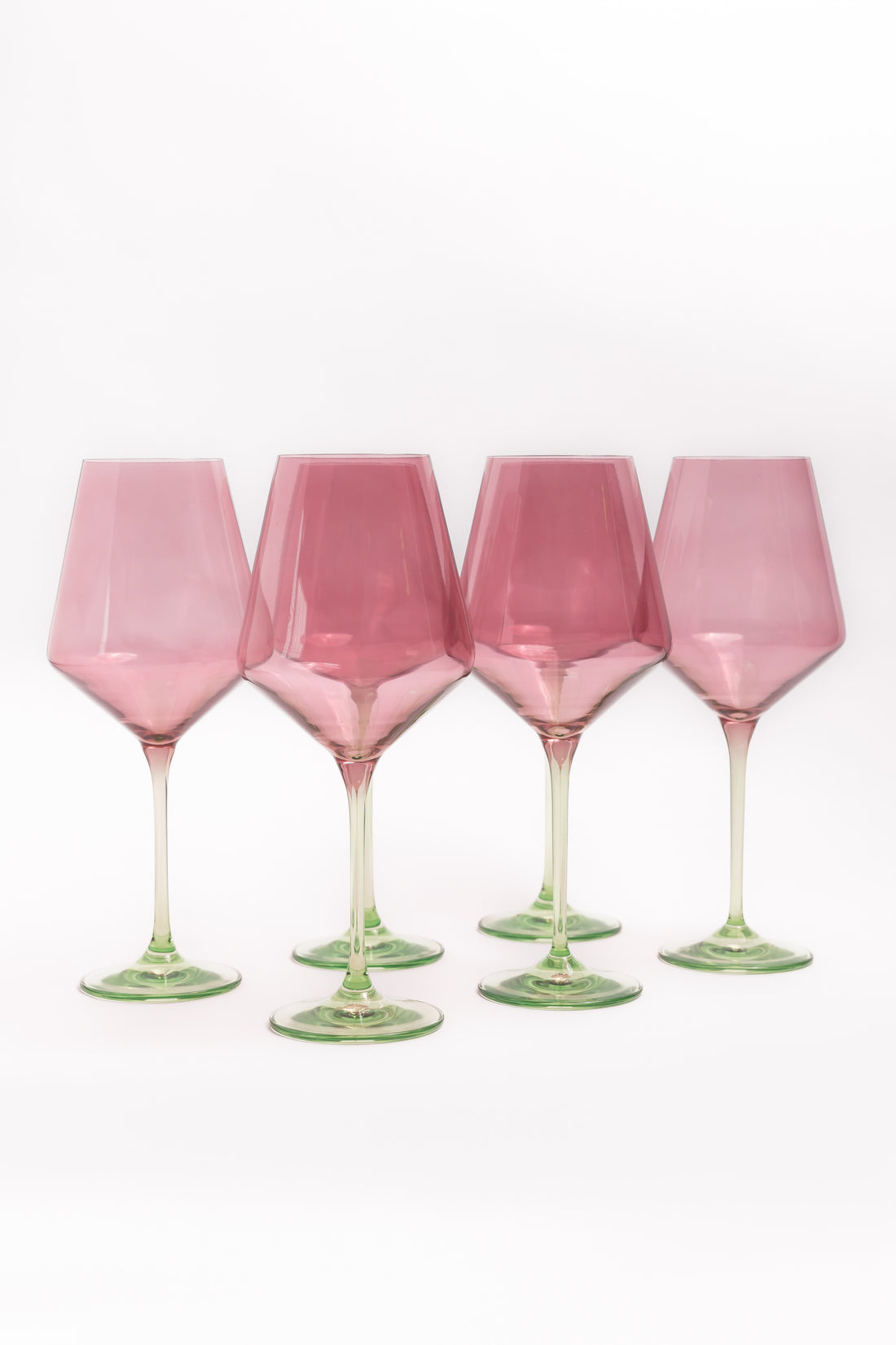Estelle Colored Wine Stemware - Set of 6 {Colorblock: Rose + Mint}