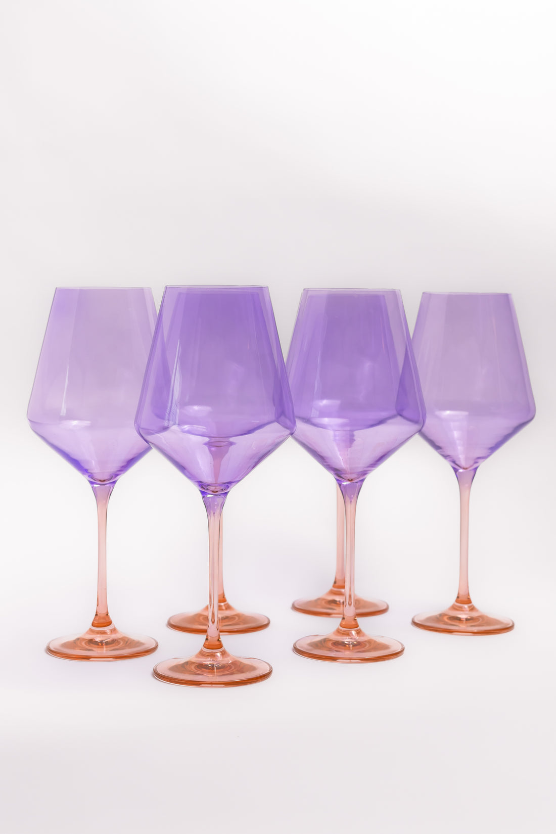 Estelle Colored Wine Stemware - Set of 6 {Colorblock: Lavender + Blush}
