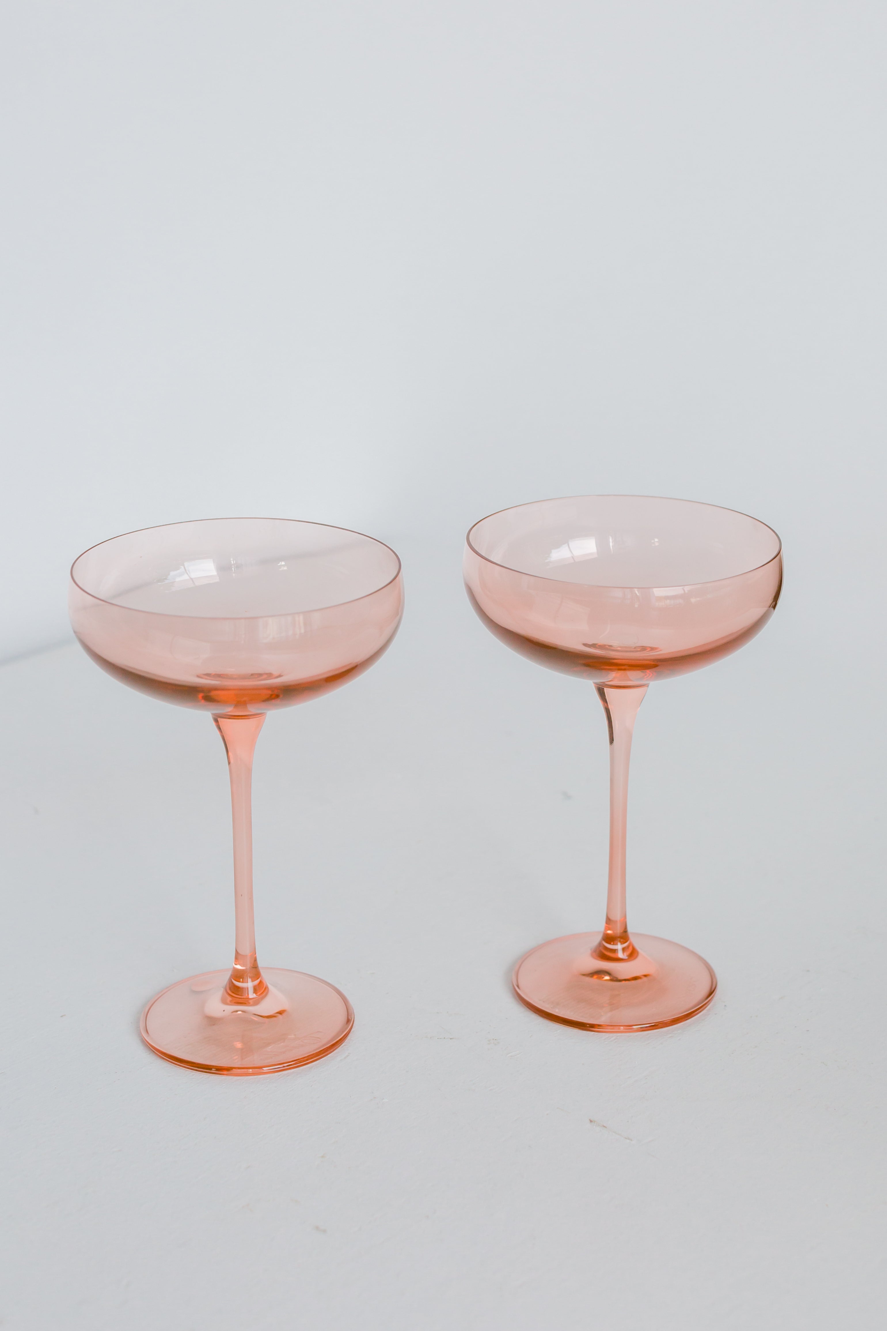 Estelle Colored Champagne Coupe Stemware - Set of 2 {Blush Pink}