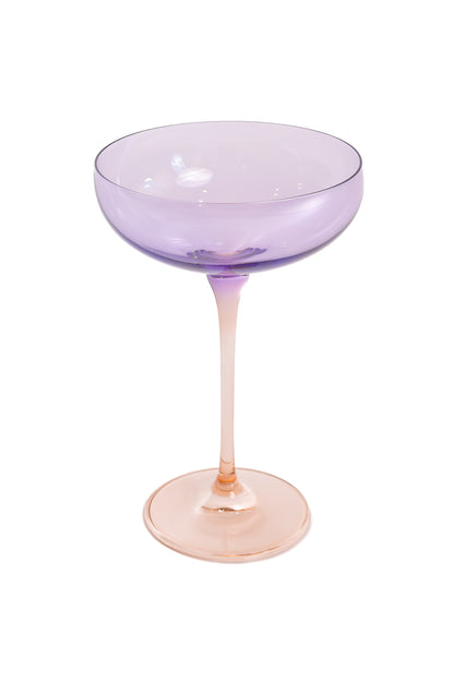 Estelle Colored Champagne Coupe - Set of 6 {Colorblock: Lavender + Blush Pink}