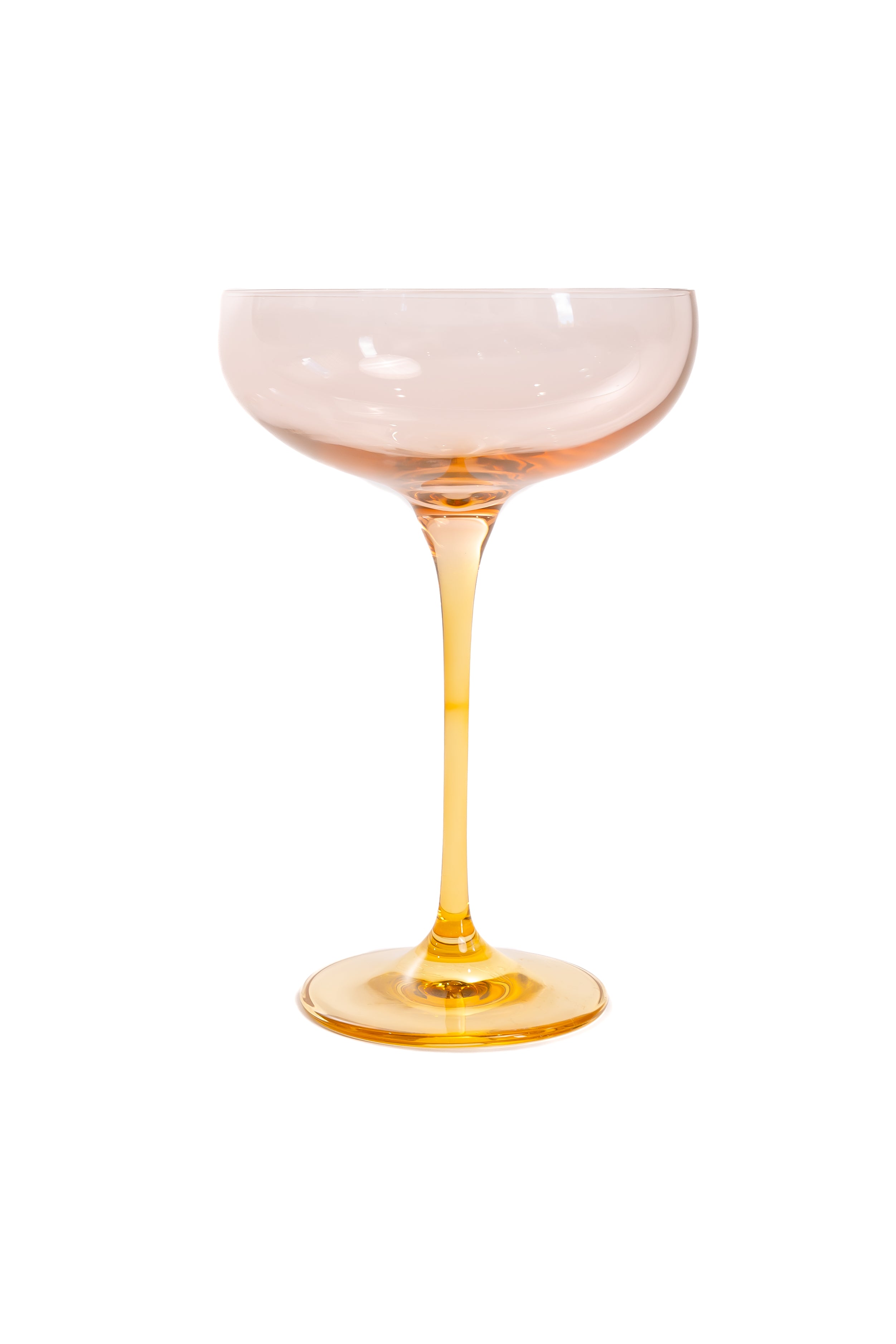Estelle Colored Champagne Coupe - Set of 6 {Colorblock: Blush Pink + Yellow}
