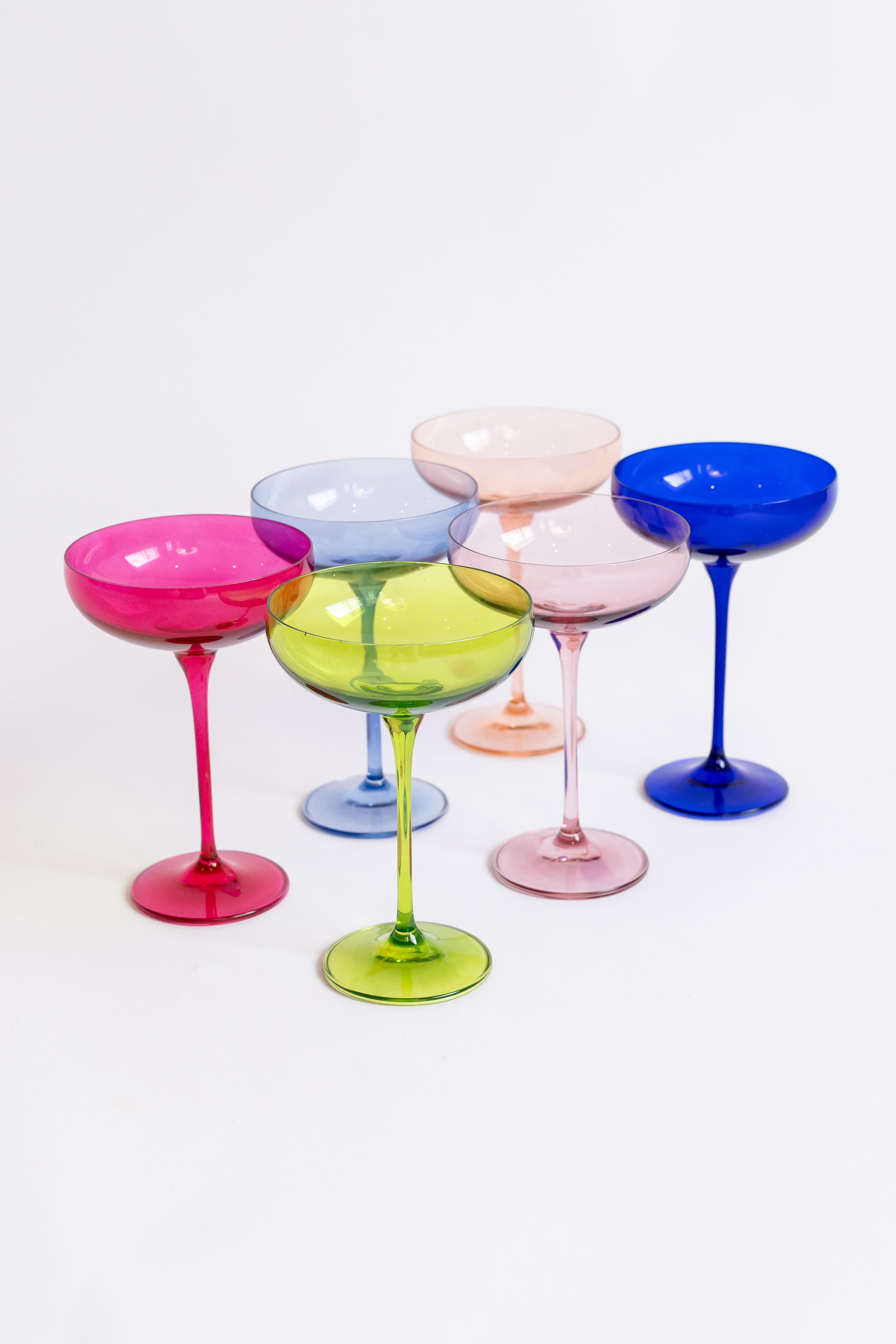 Estelle Colored Champagne Coupe Stemware - Set of 6 {Mixed Set}