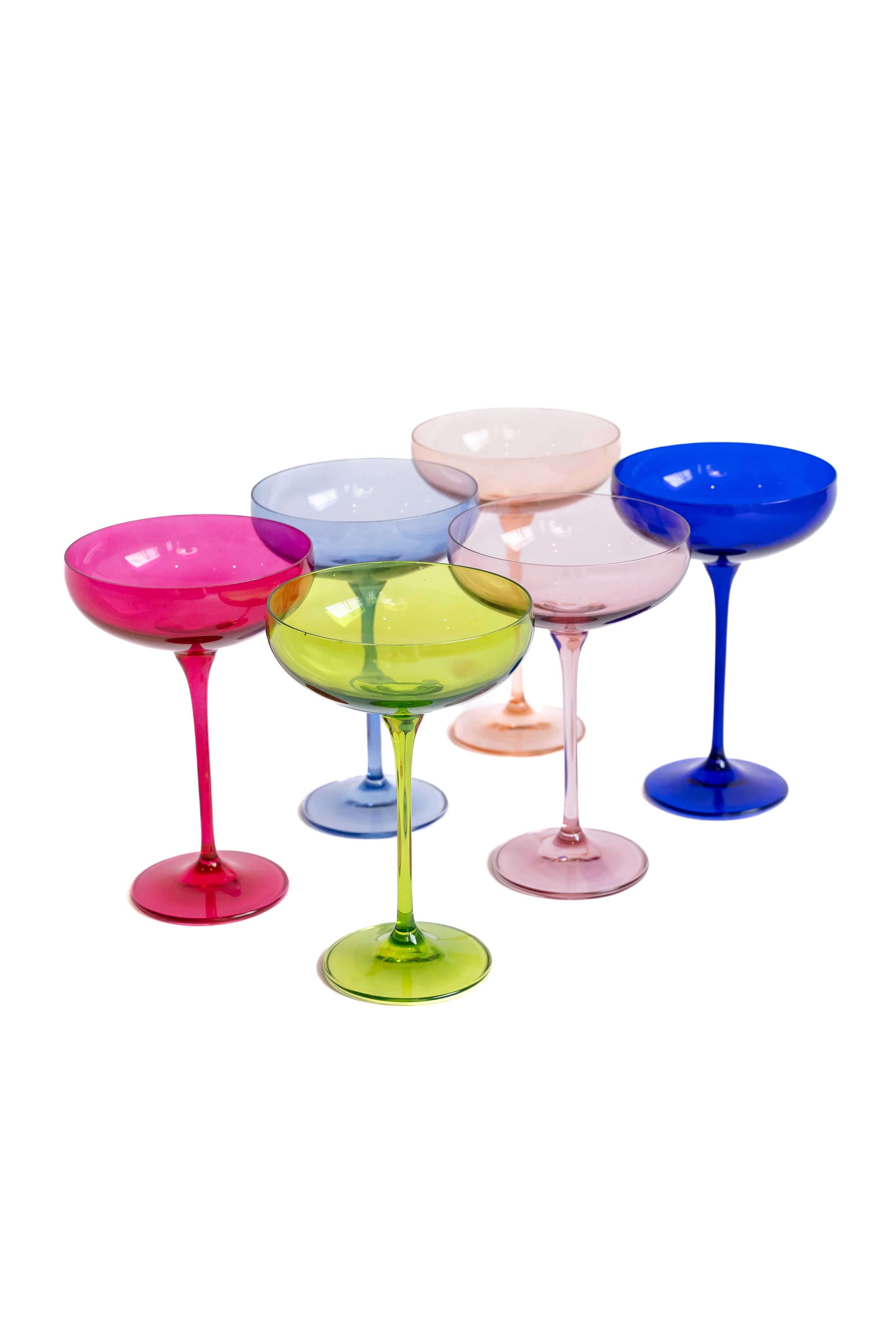 Estelle Colored Champagne Coupe Stemware - Set of 6 {Mixed Set}