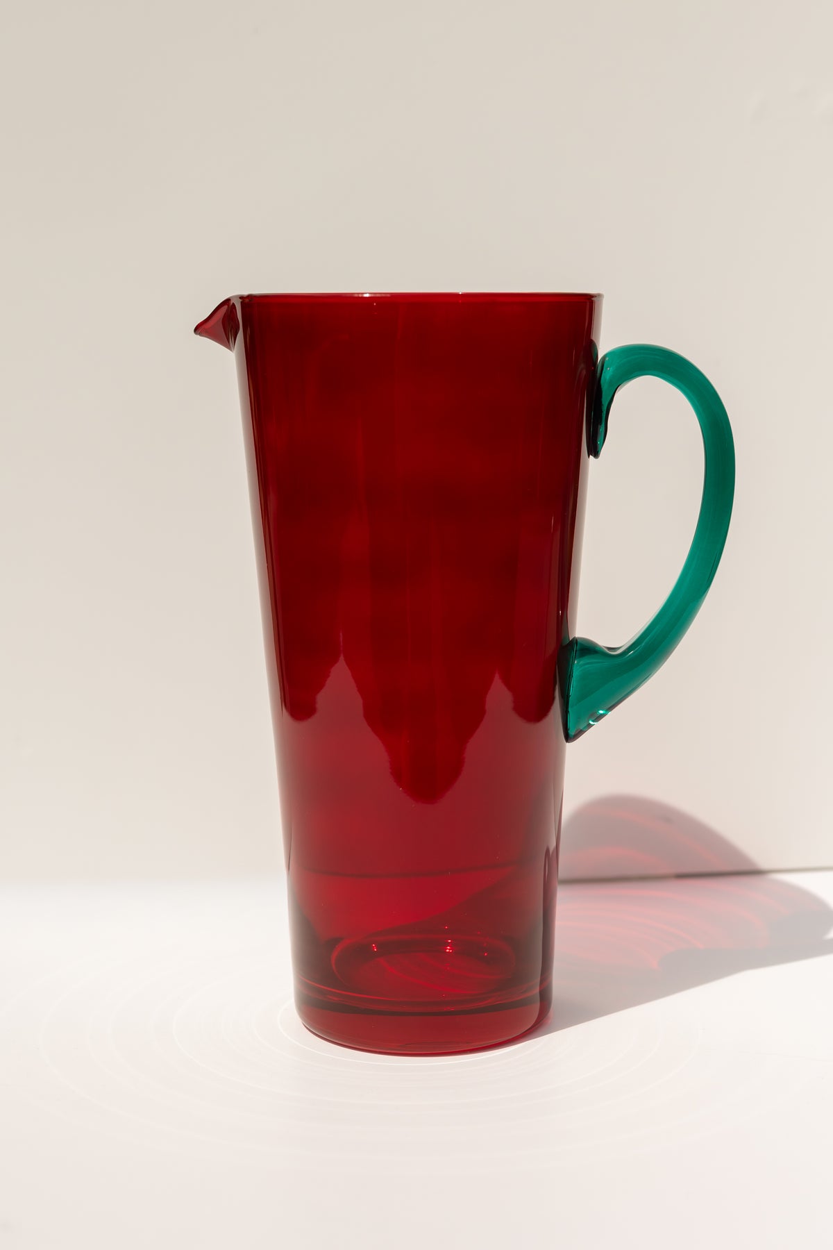 Estelle Colored Drink Pitcher - {Red + Emerald Green}