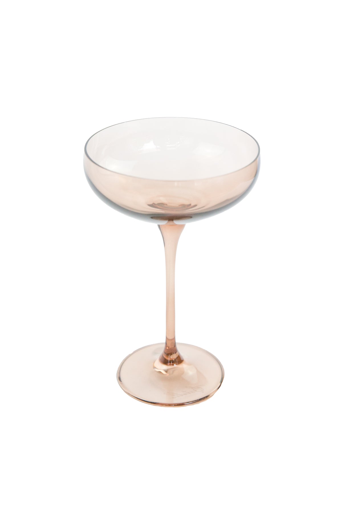 Estelle Colored Champagne Coupe Stemware - Set of 2 {Mocha Mousse (Our Amber Smoke)}