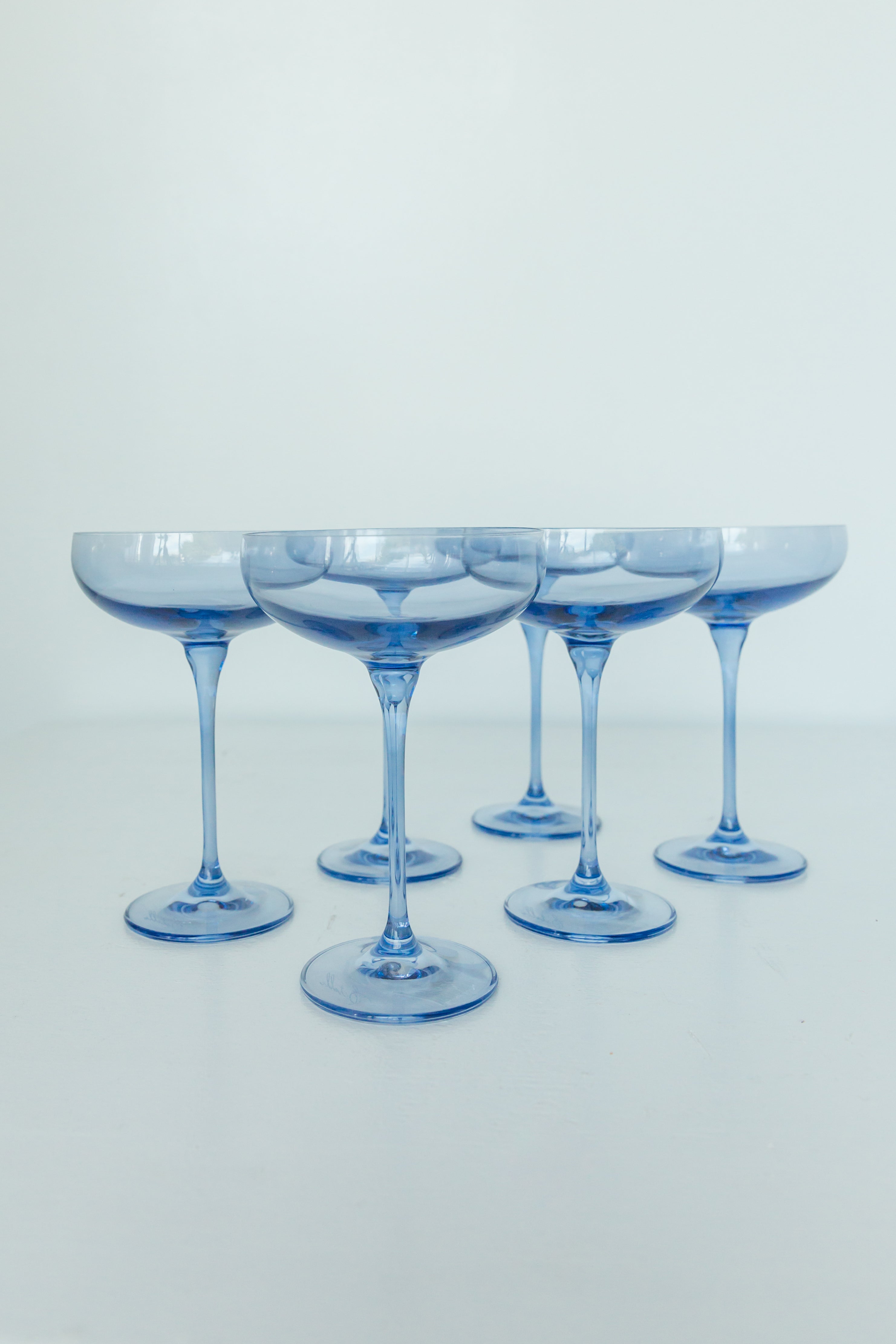 Estelle Colored Champagne Coupe Stemware - Set of 6 {Cobalt Blue}