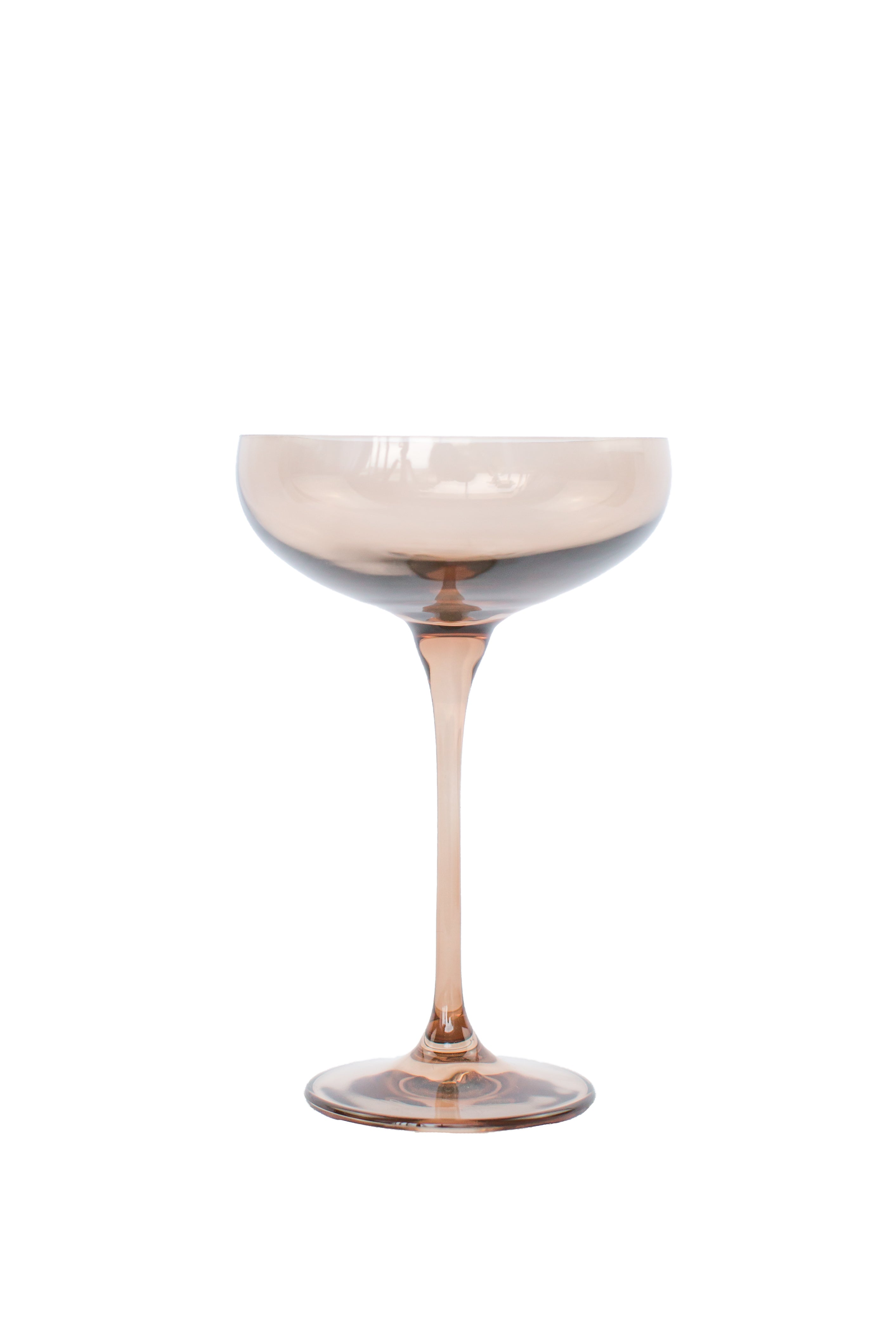 Estelle Colored Champagne Coupe Stemware - Set of 2 {Mocha Mousse (Our Amber Smoke)}