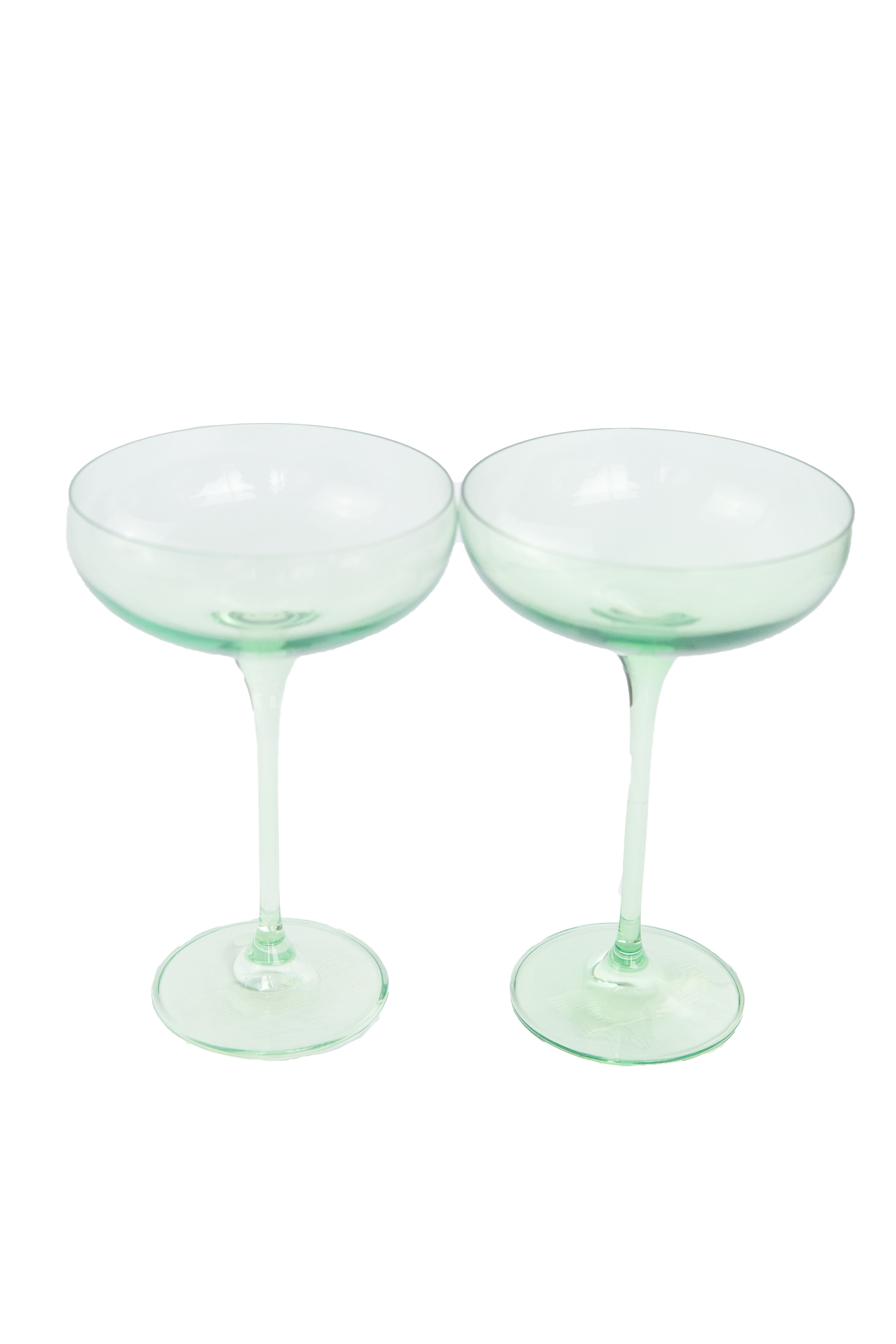 Estelle Colored Champagne Coupe Stemware - Set of 2 {Mint Green}