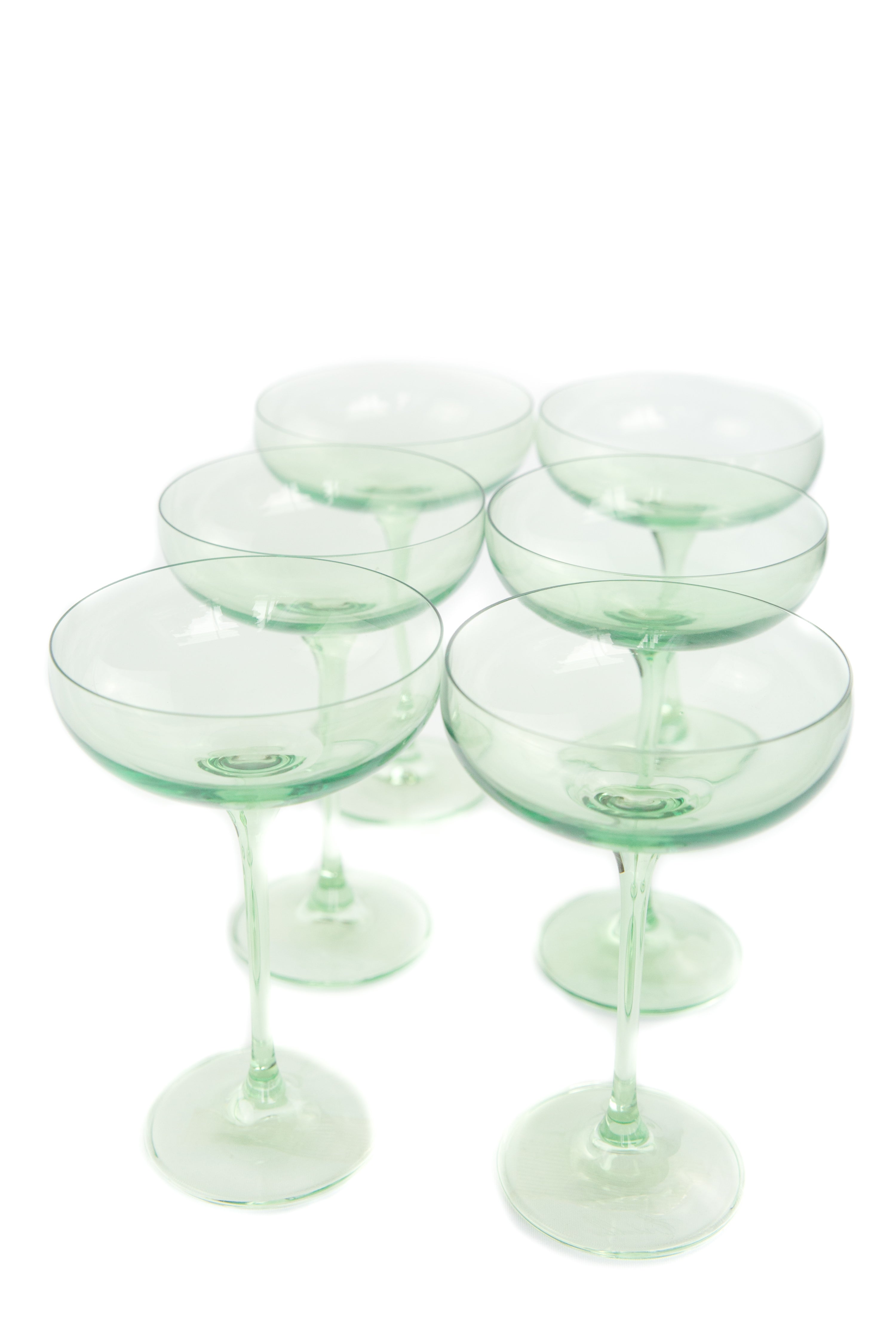 Estelle Colored Champagne Coupe Stemware - Set of 6 {Mint Green}