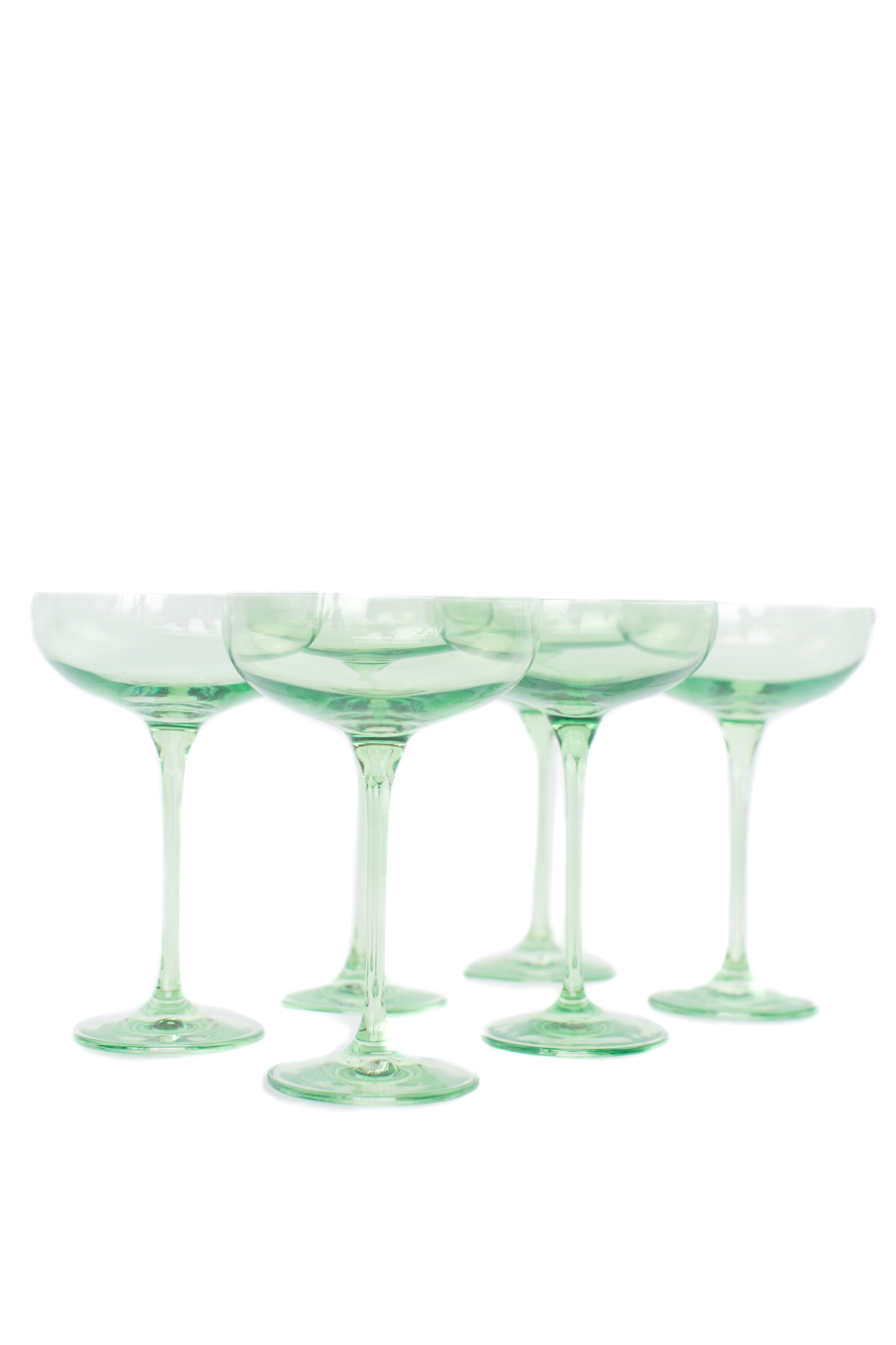 Estelle Colored Champagne Coupe Stemware - Set of 6 {Mint Green}