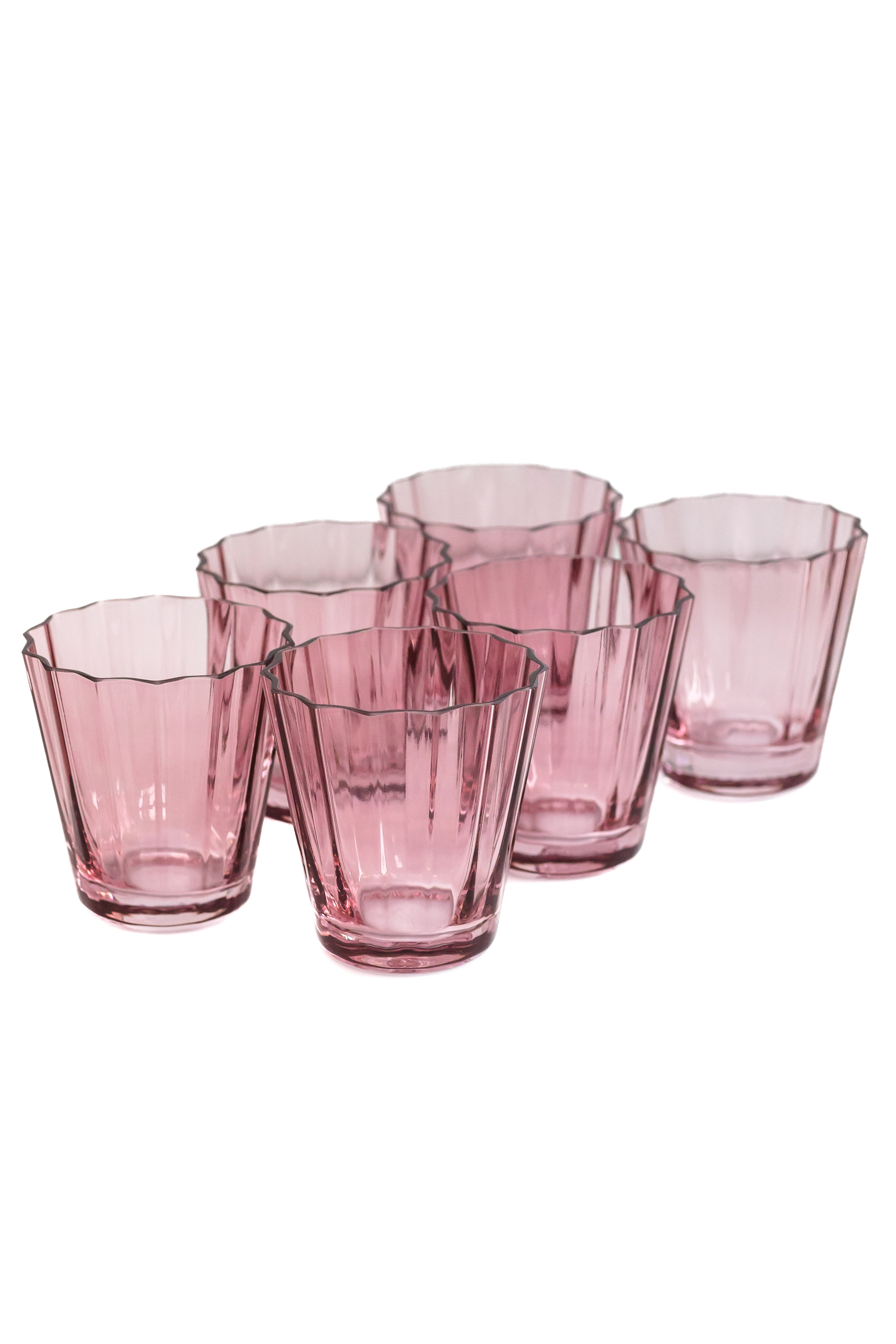 Estelle Colored Sunday Low Balls - Set of 6 {Rose}