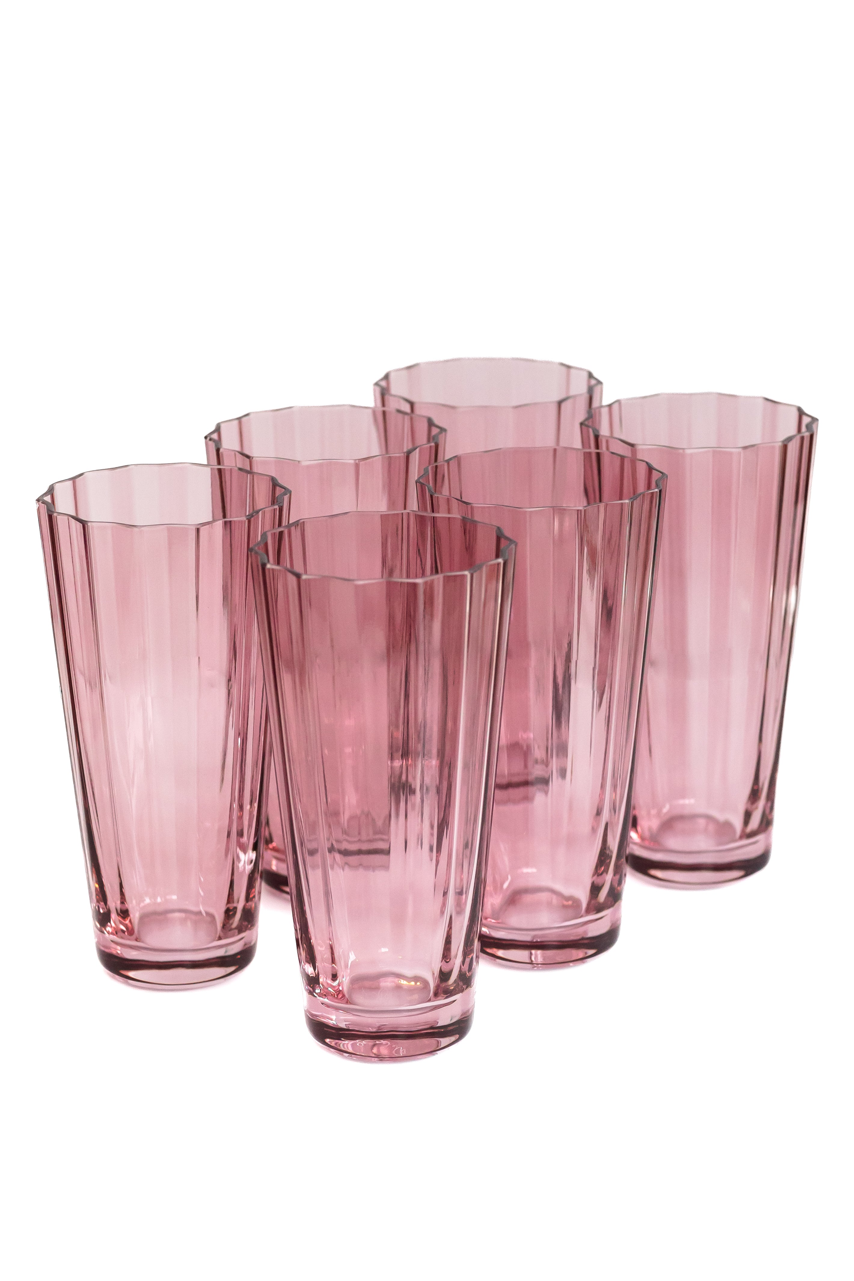 Estelle Colored Sunday High Balls - Set of 6 {Rose}