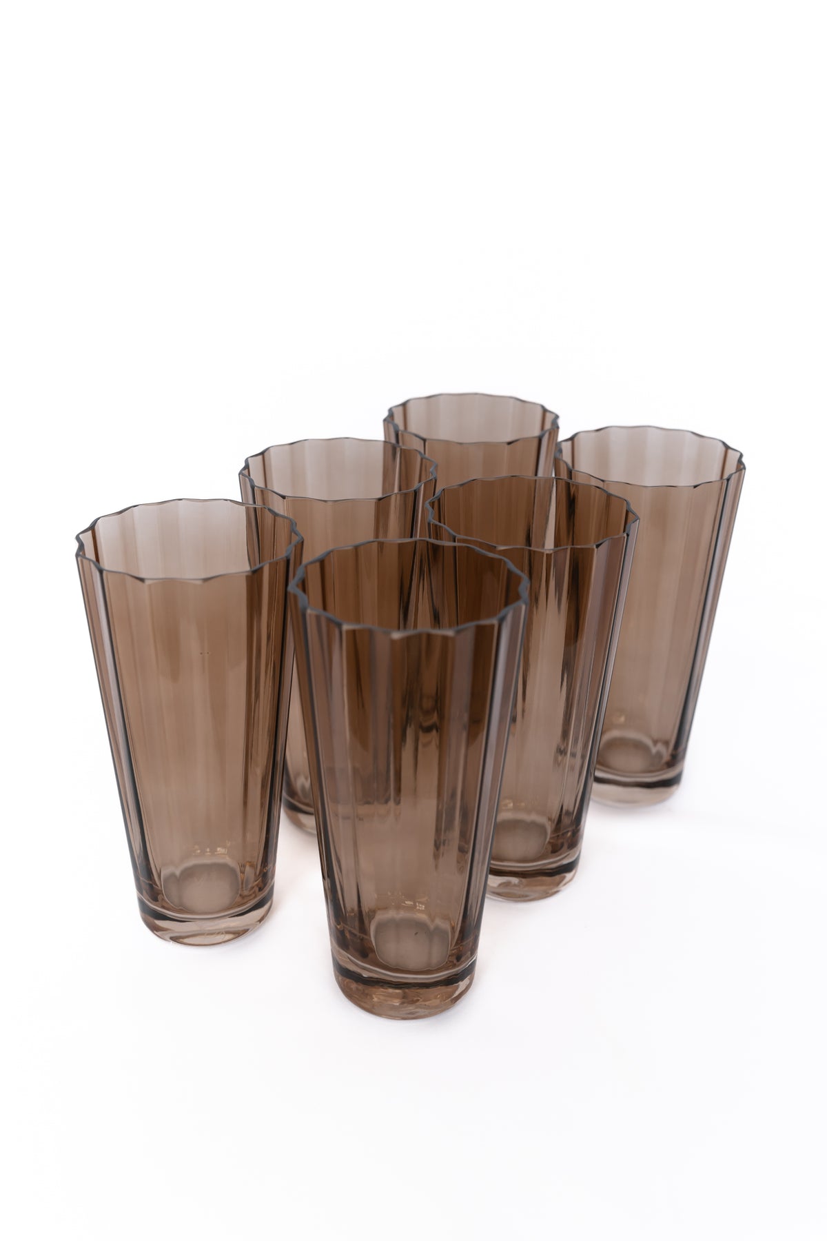 Estelle Colored Sunday High Balls - Set of 6 {Mocha Mousse (Our Amber Smoke)}