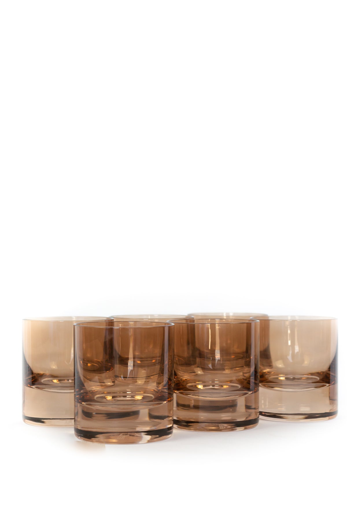 Estelle Colored Rocks Glass - Set of 6 {Mocha Mousse (Our Amber Smoke)}