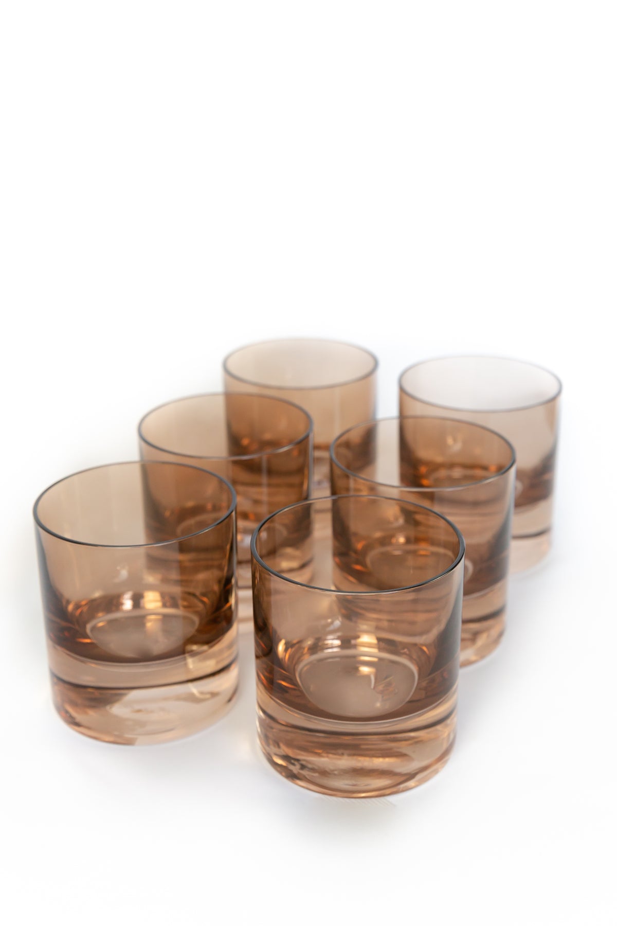Estelle Colored Rocks Glass - Set of 6 {Mocha Mousse (Our Amber Smoke)}