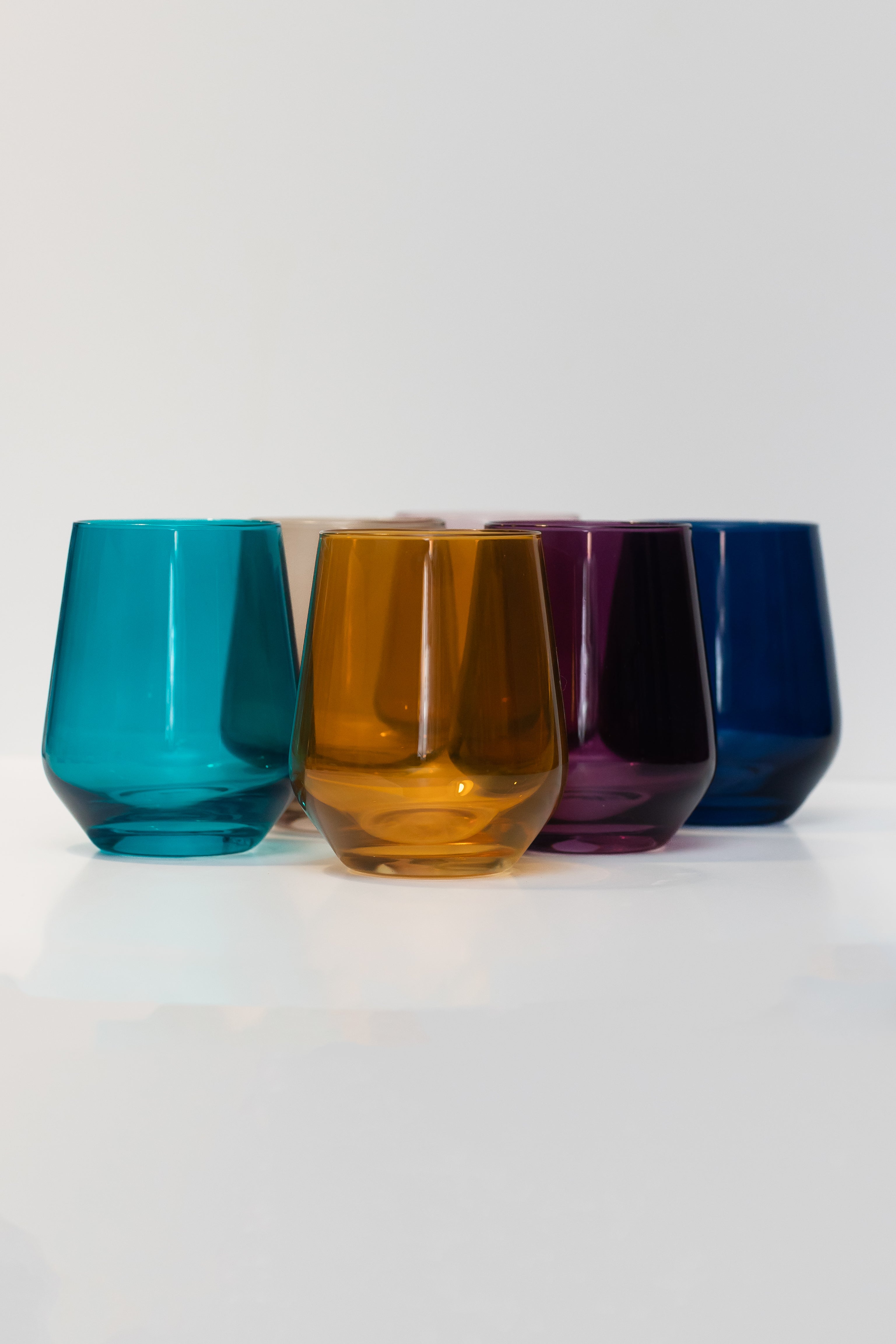 Estelle Colored Wine Stemless - Set of 6 {Fall Mixed Set}