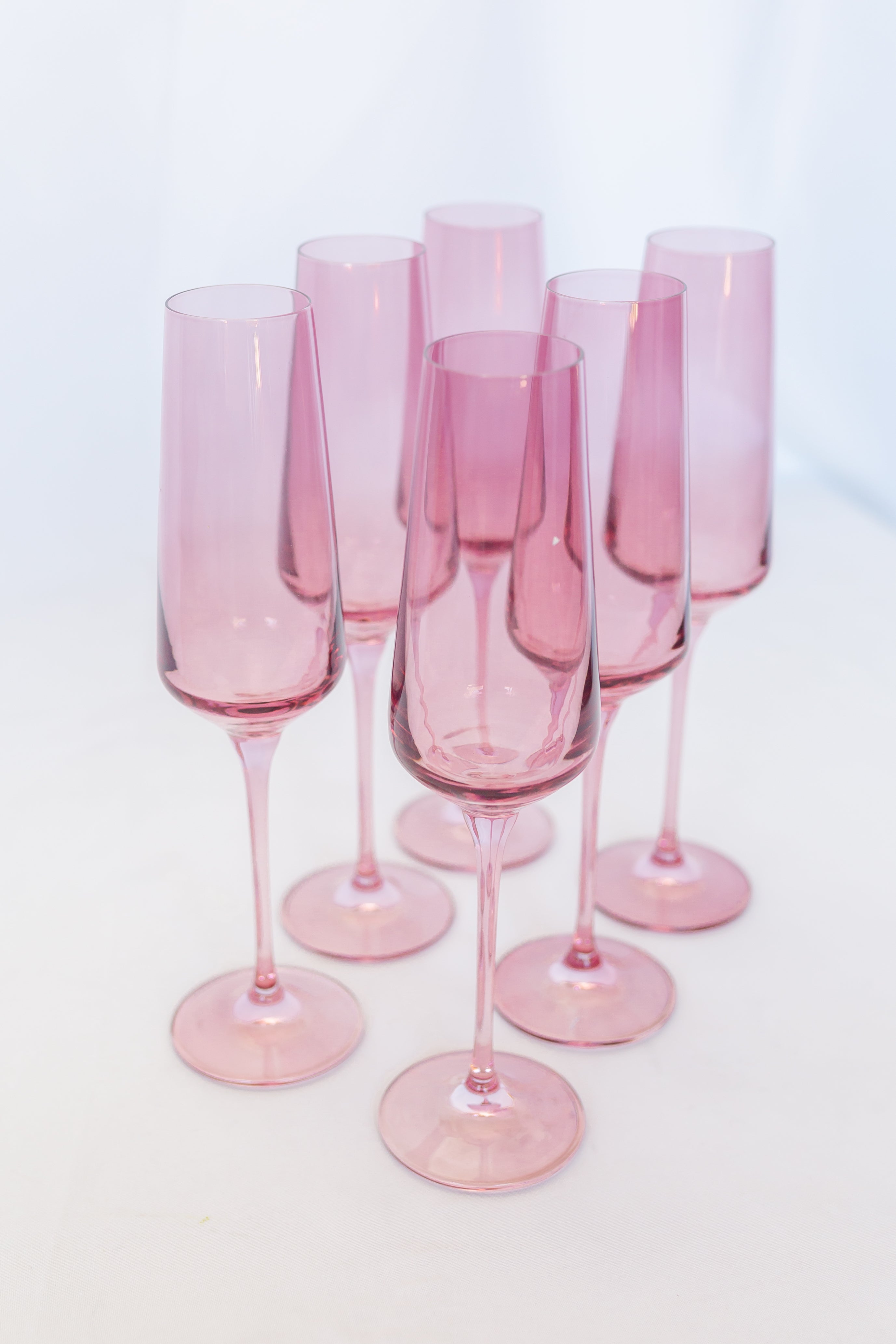 Estelle Colored Champagne Flute - Set of 6 {Rose}