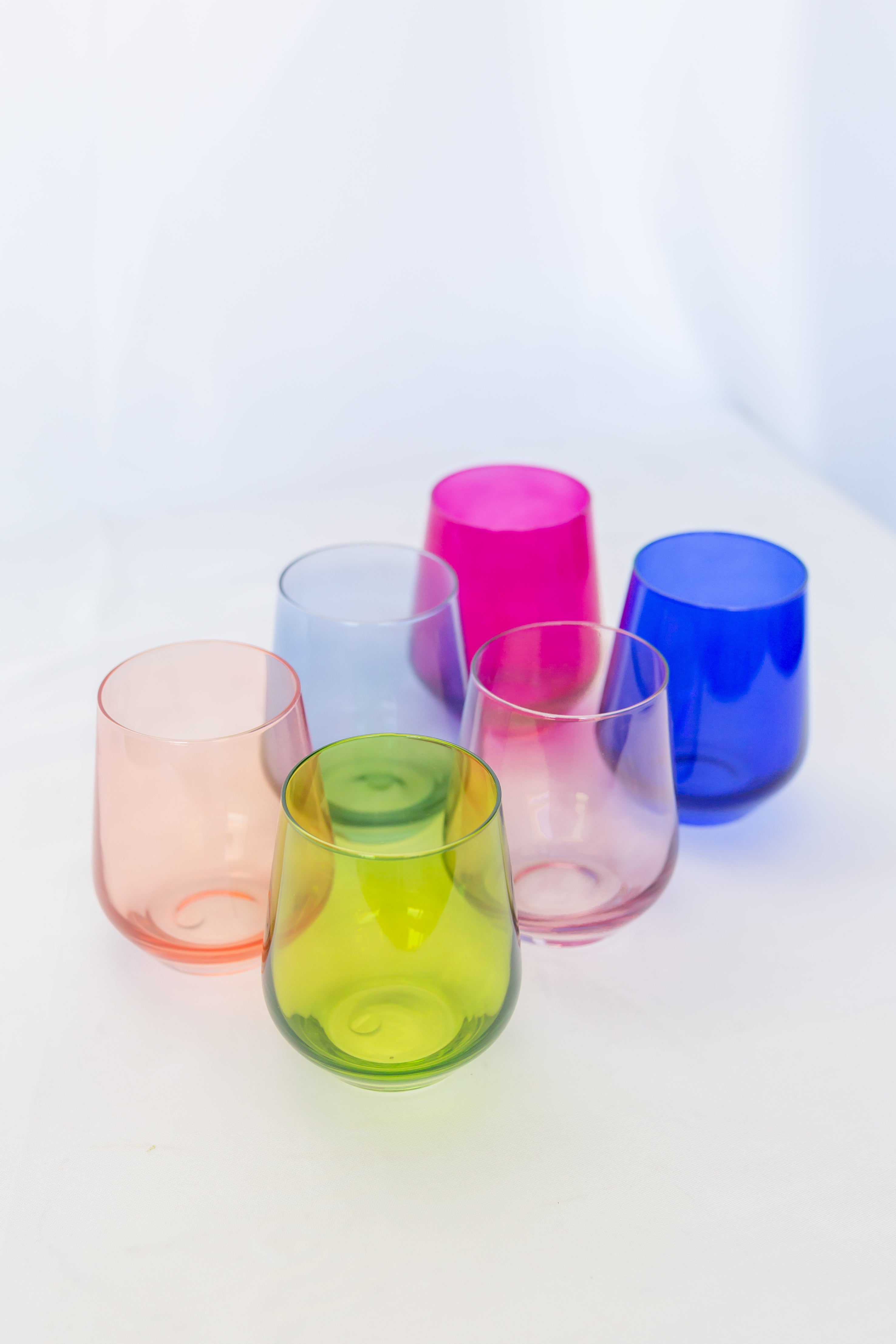 Estelle Colored Wine Stemless Set of 6 (Mixed Set)