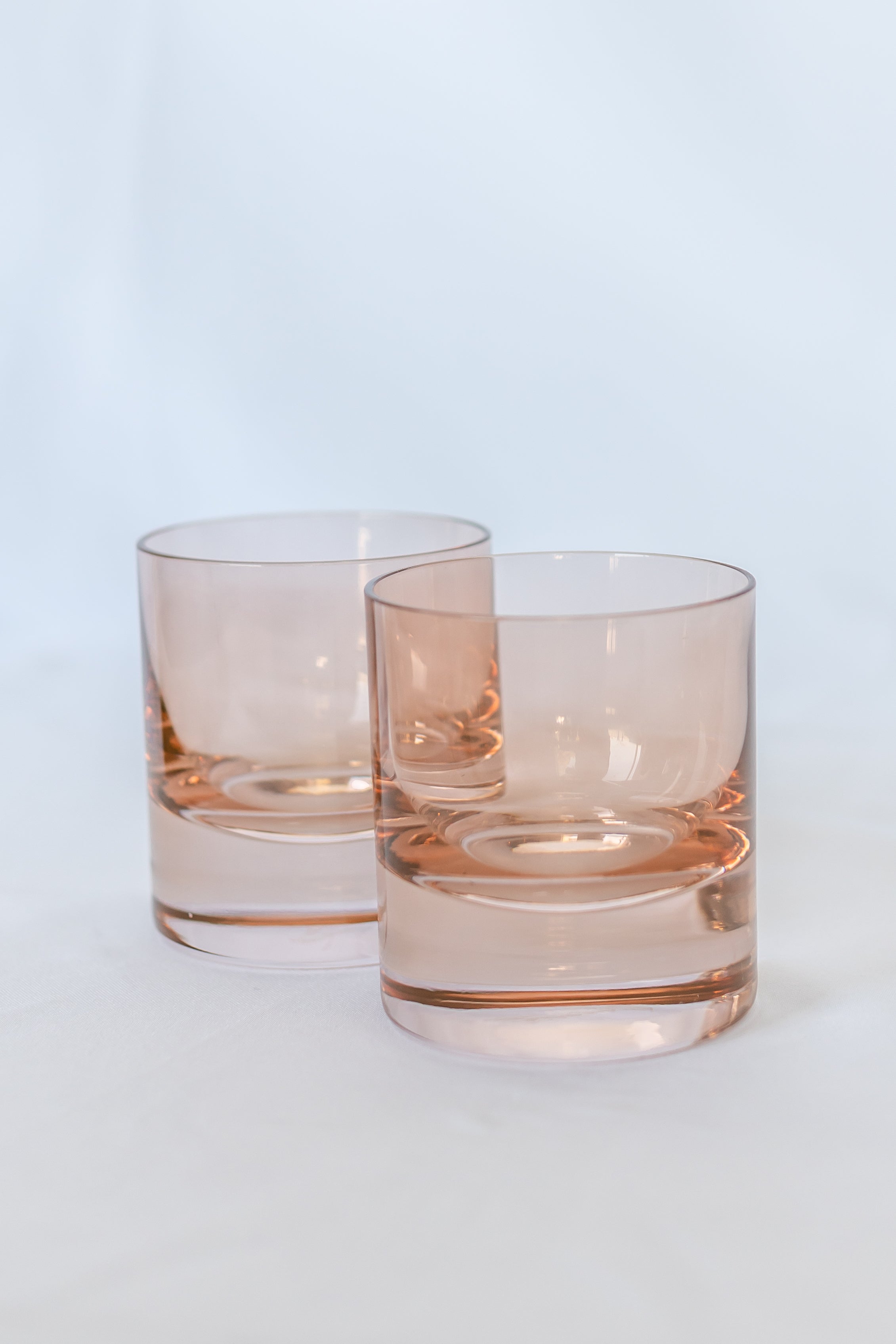 Estelle Colored Rocks Glass -  Set of 2 {Blush Pink}