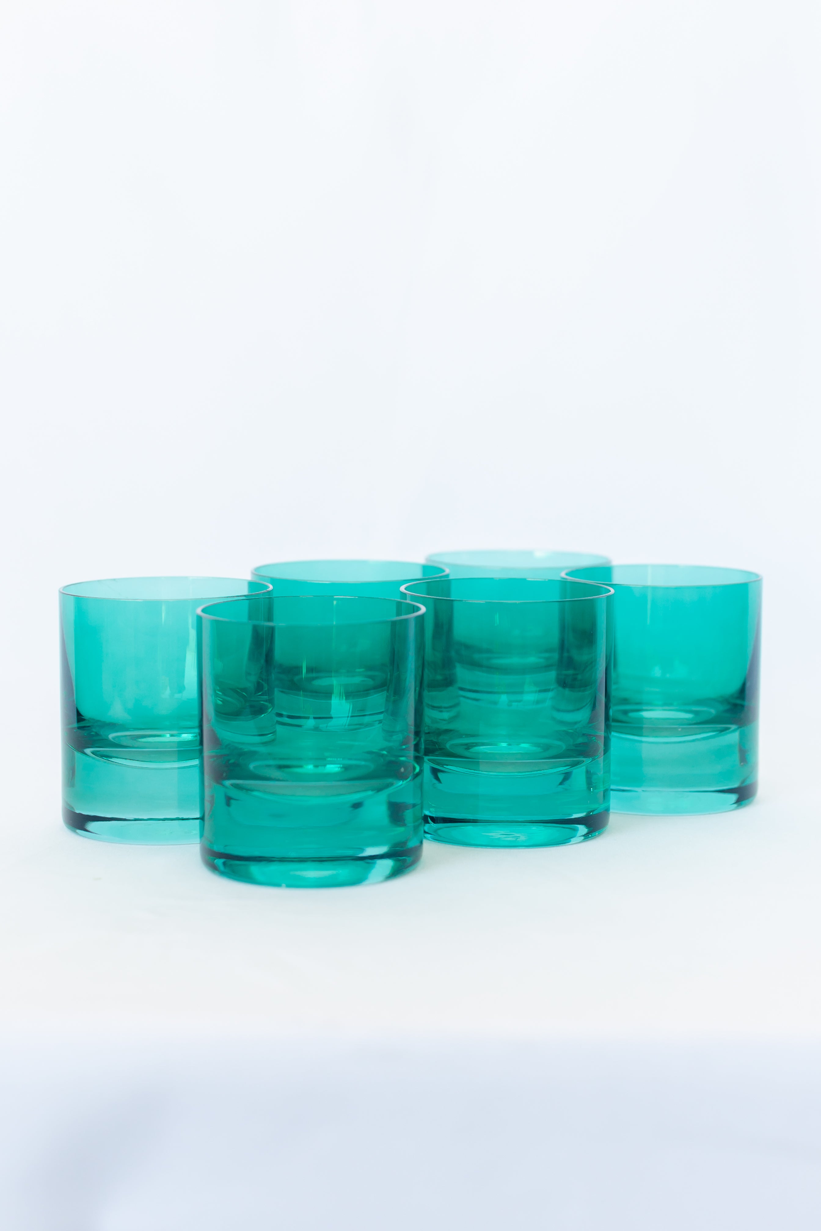 Estelle Colored Rocks Glass - Set of 6 {Emerald Green}