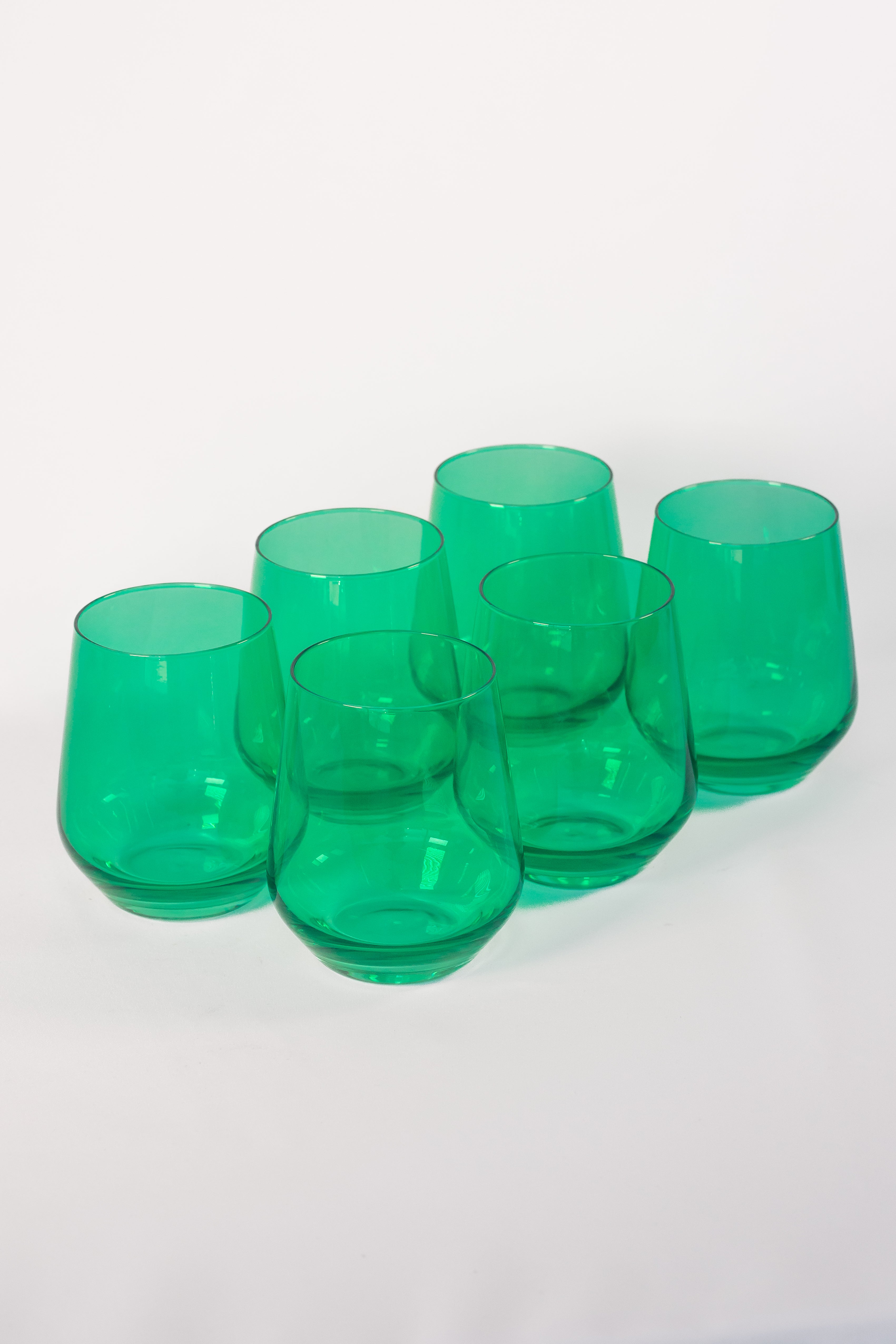 Estelle Colored Wine Stemless - Set of 6 {Kelly Green}