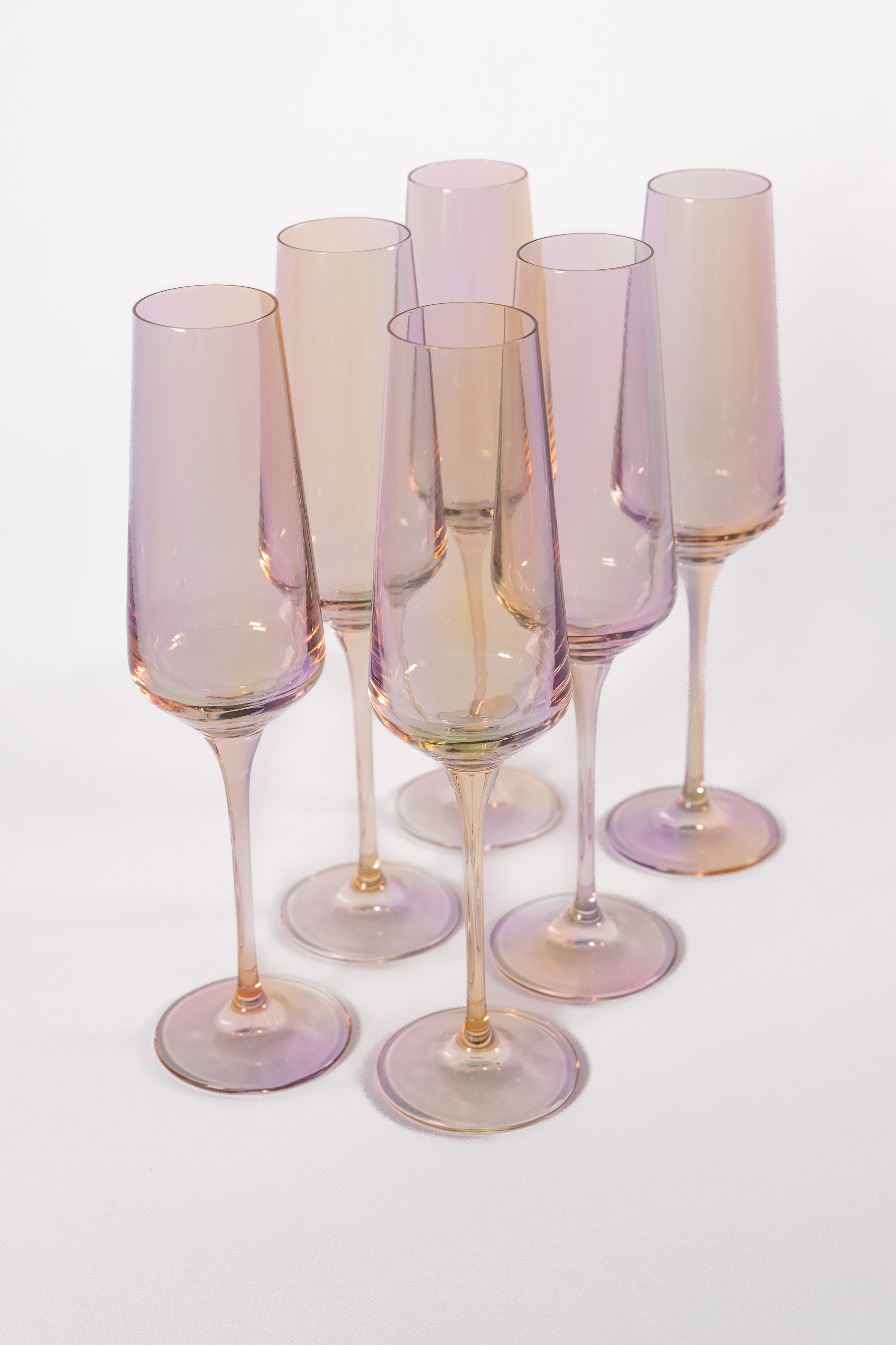 Estelle Colored Champagne Flute - Set of 6 {Iridescent}