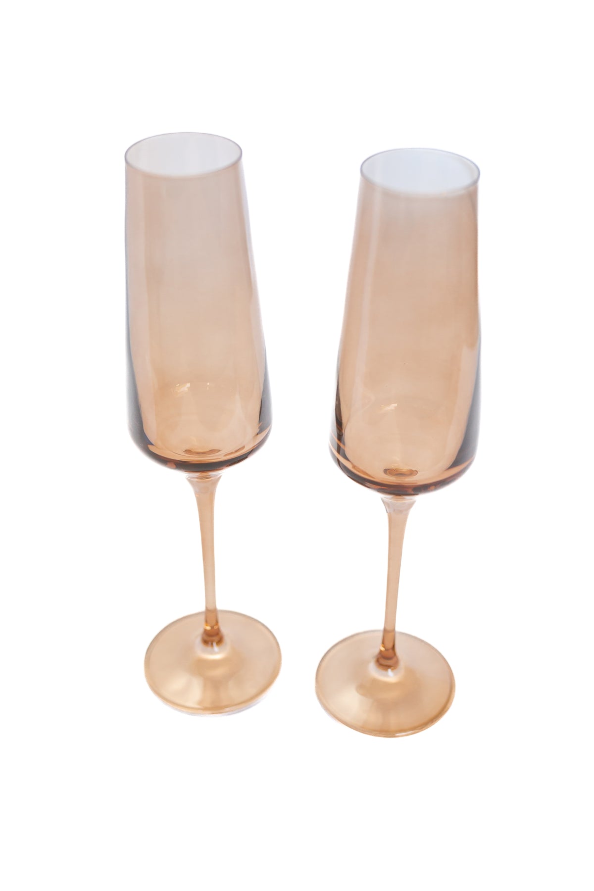 Estelle Colored Champagne Flute - Set of 2 {Mocha Mousse (Our Amber Smoke)}