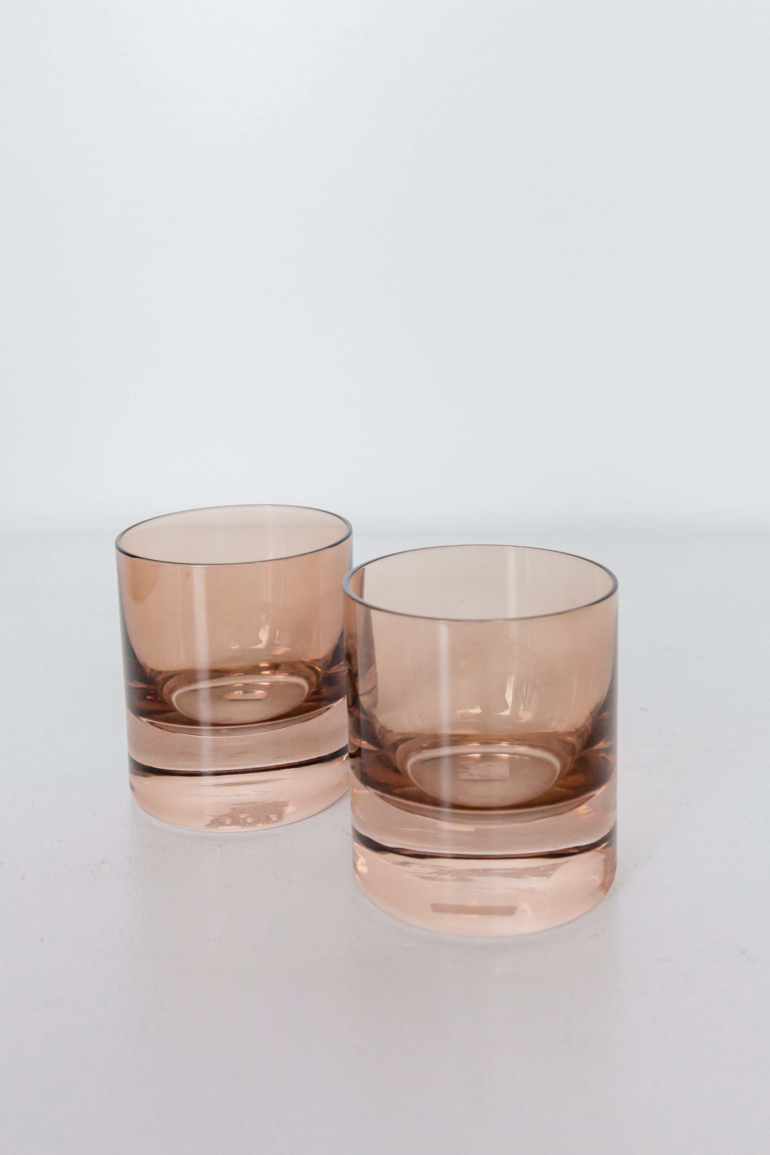 Estelle Colored Rocks Glass - Set of 2 {Amber Smoke}