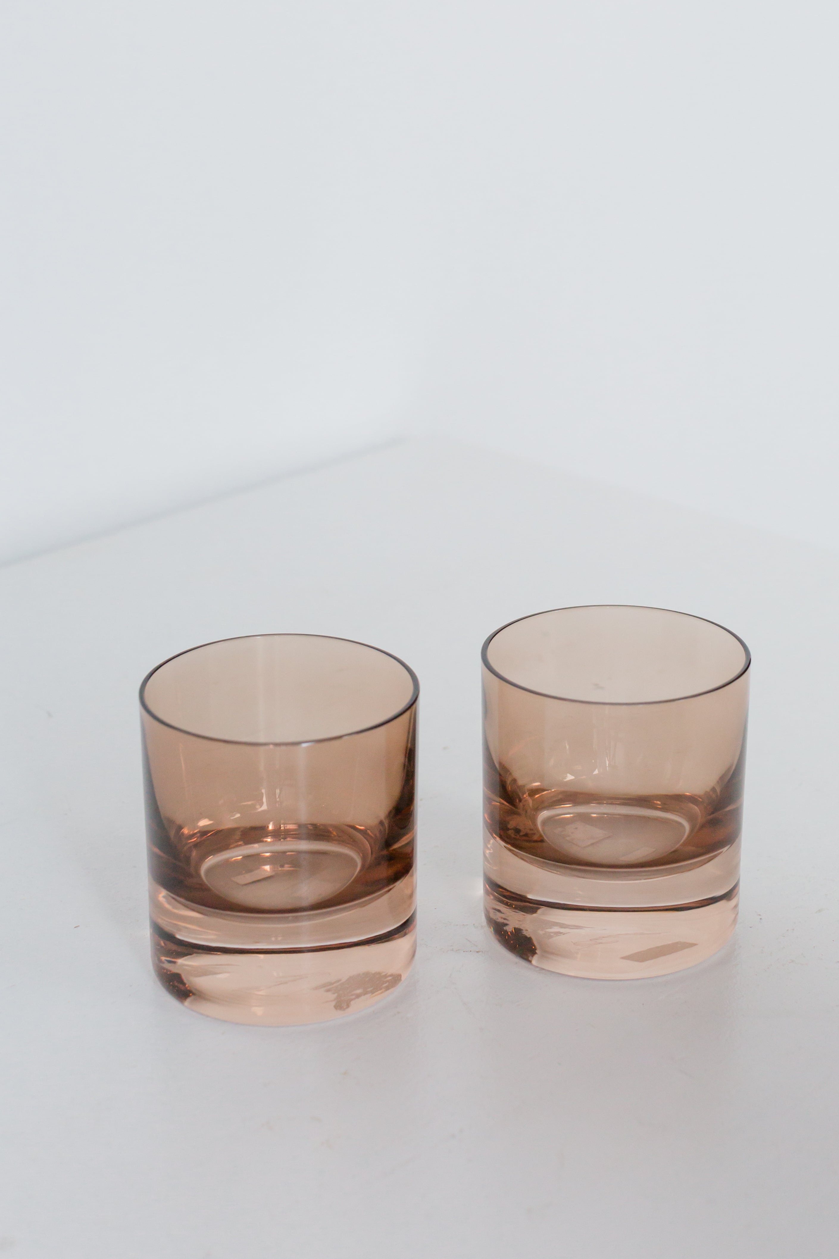 Estelle Colored Rocks Glass - Set of 2 {Mocha Mousse (Our Amber Smoke)}