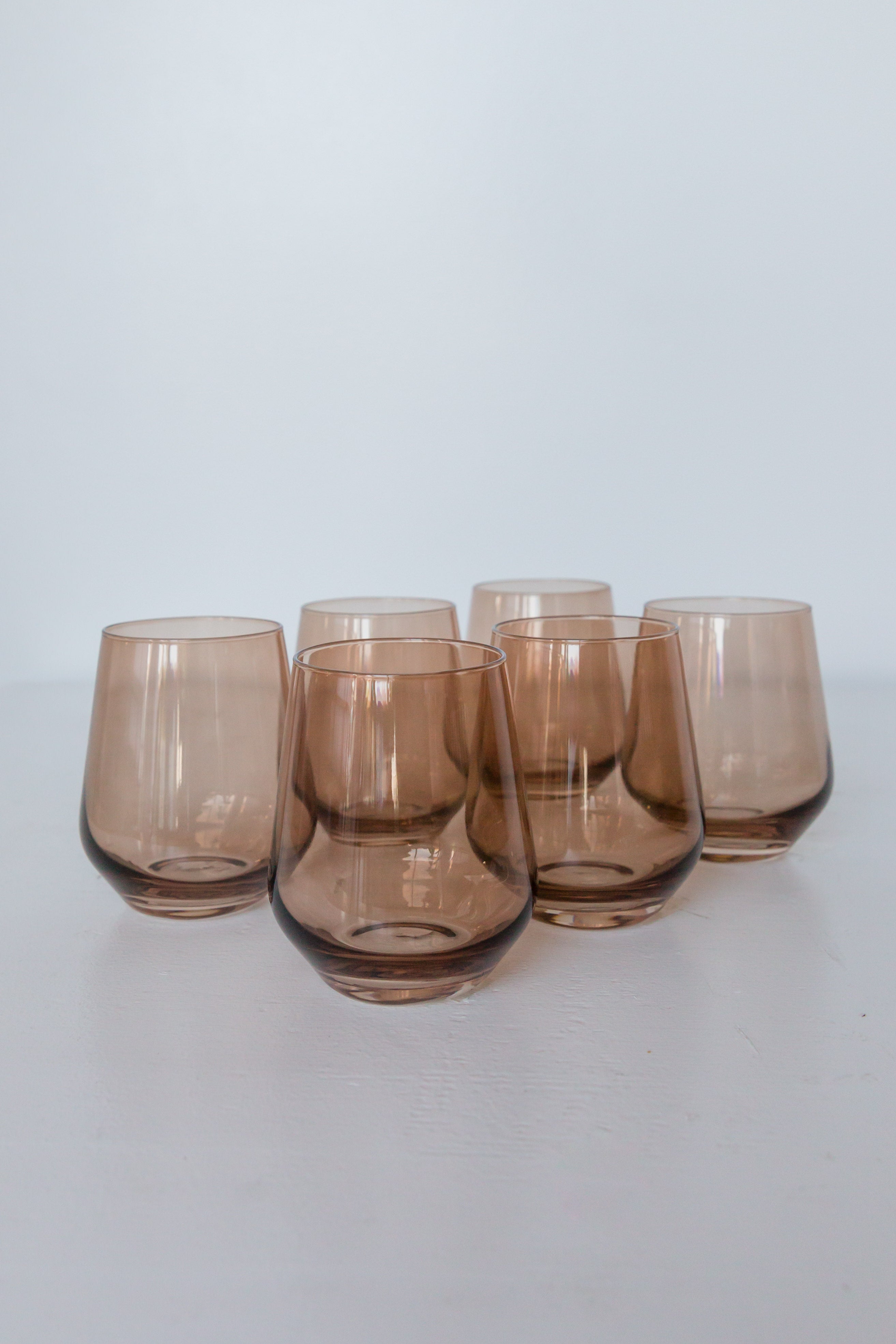 Estelle Colored Wine Stemless - Set of 6 {Mocha Mousse (Our Amber Smoke)}