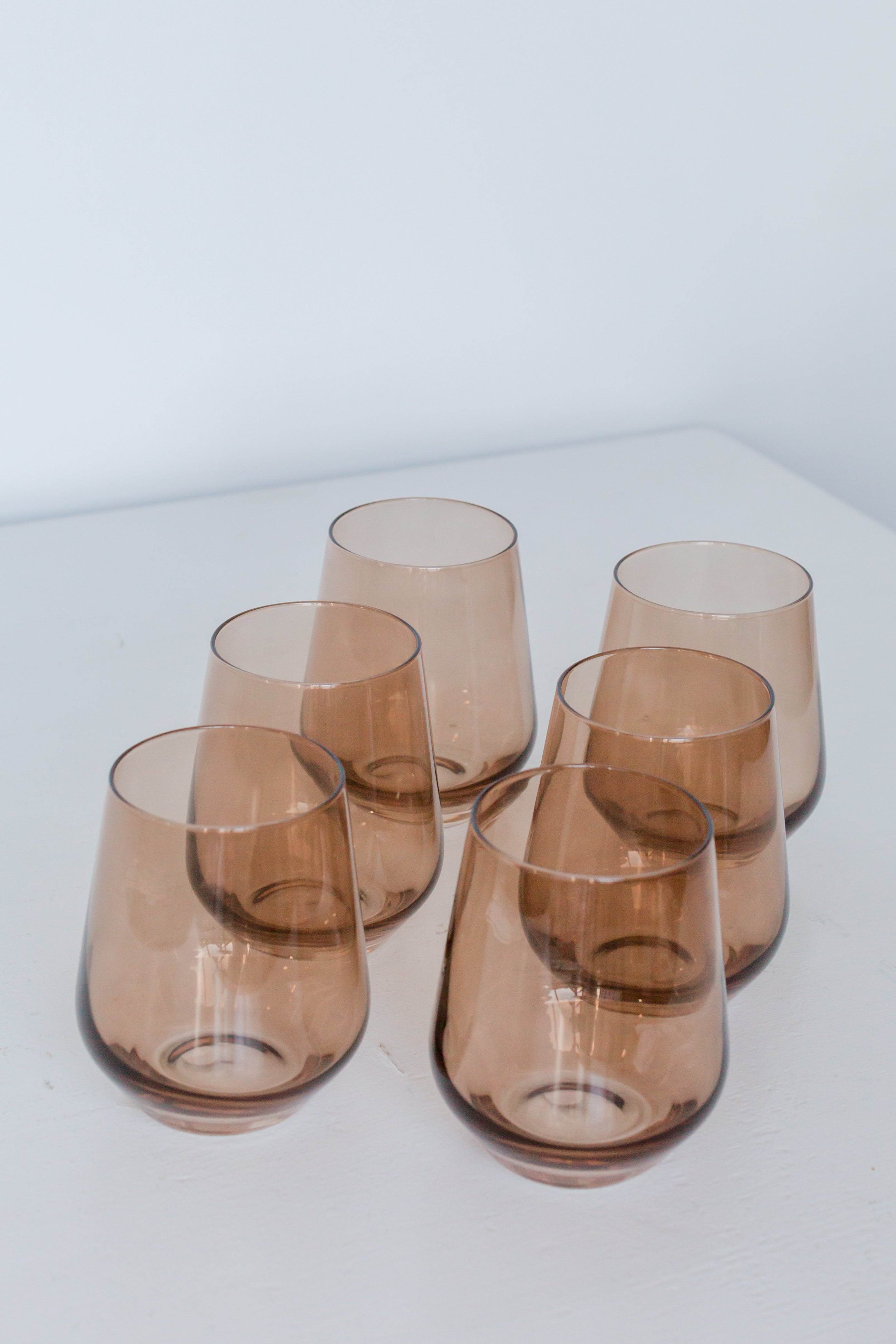 Estelle Colored Wine Stemless - Set of 6 {Amber Smoke}