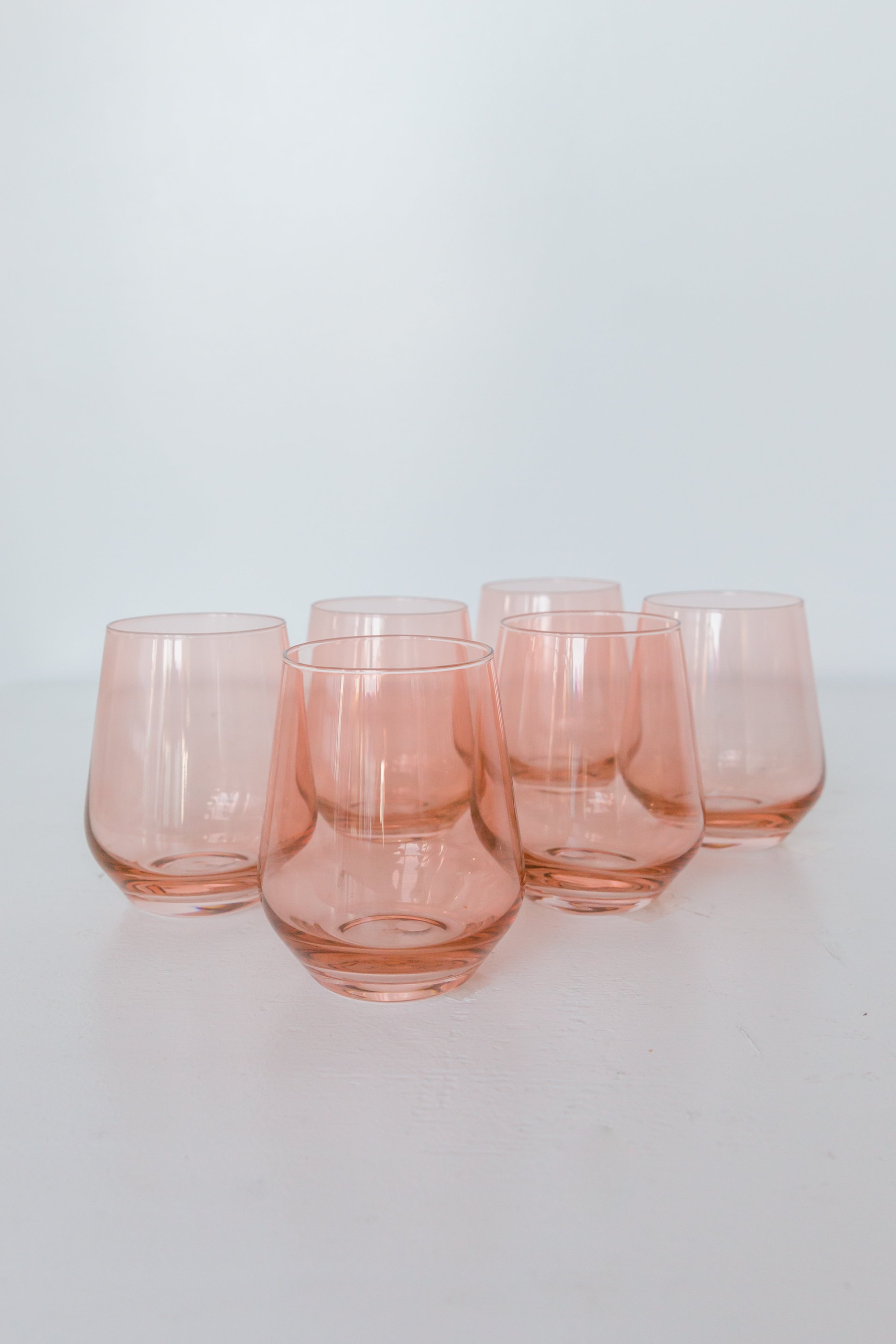 Estelle Colored Wine Stemless - Set of 6 {Blush Pink}