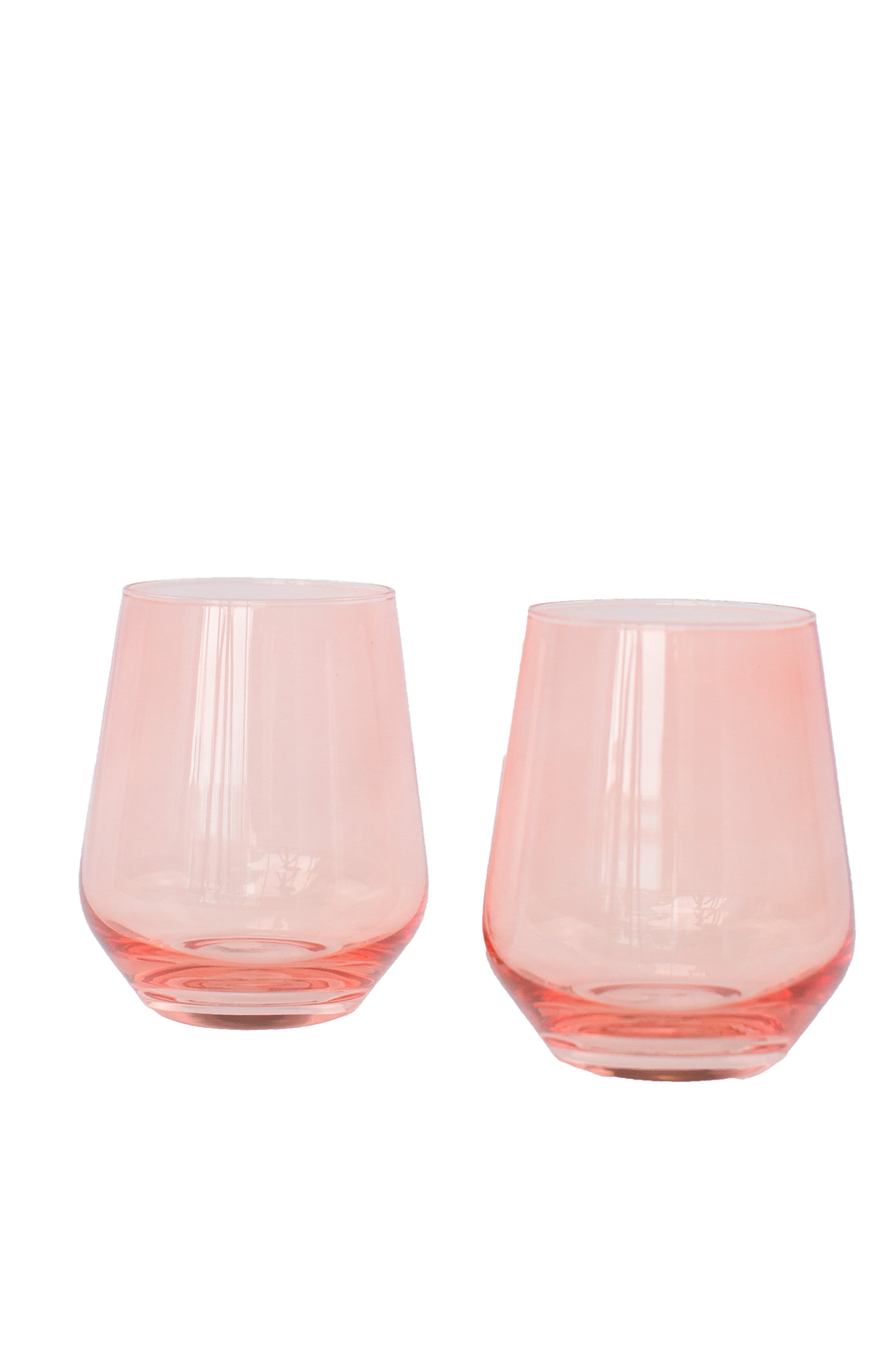 Estelle Colored Wine Stemless - Set of 2 {Coral Peach Pink}