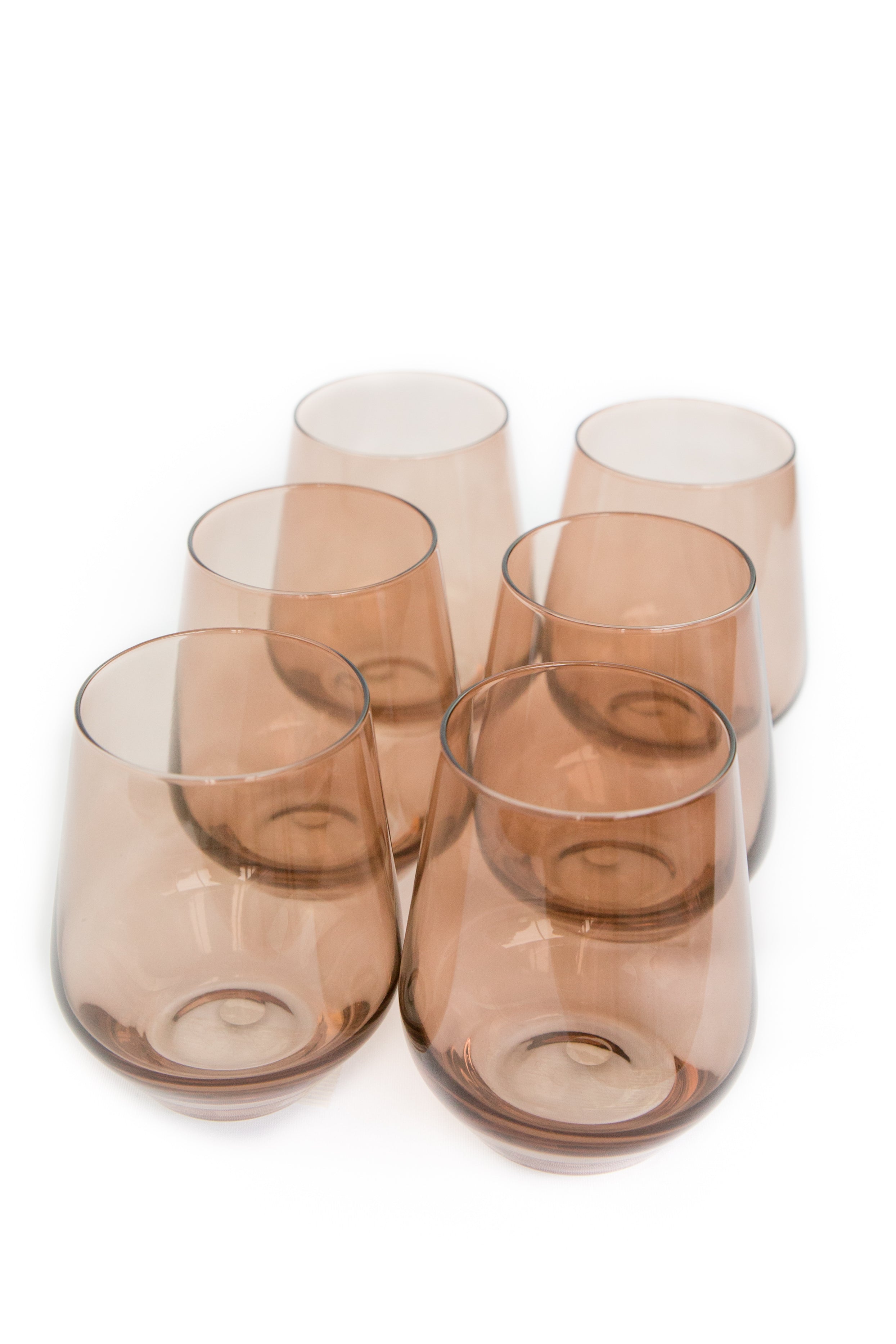 Estelle Colored Wine Stemless - Set of 6 {Amber Smoke}