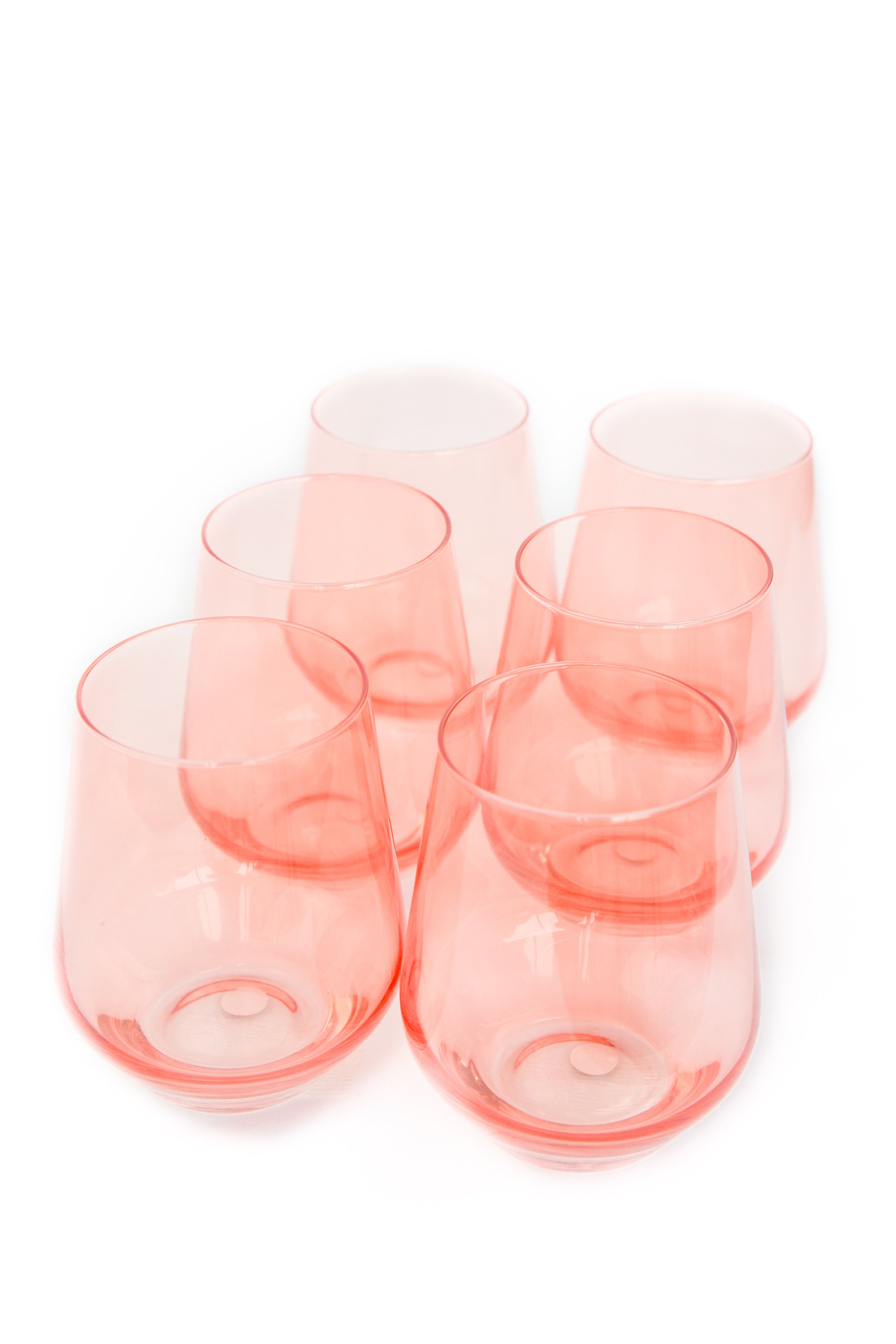 Estelle Colored Wine Stemless - Set of 6 {Coral Peach Pink}