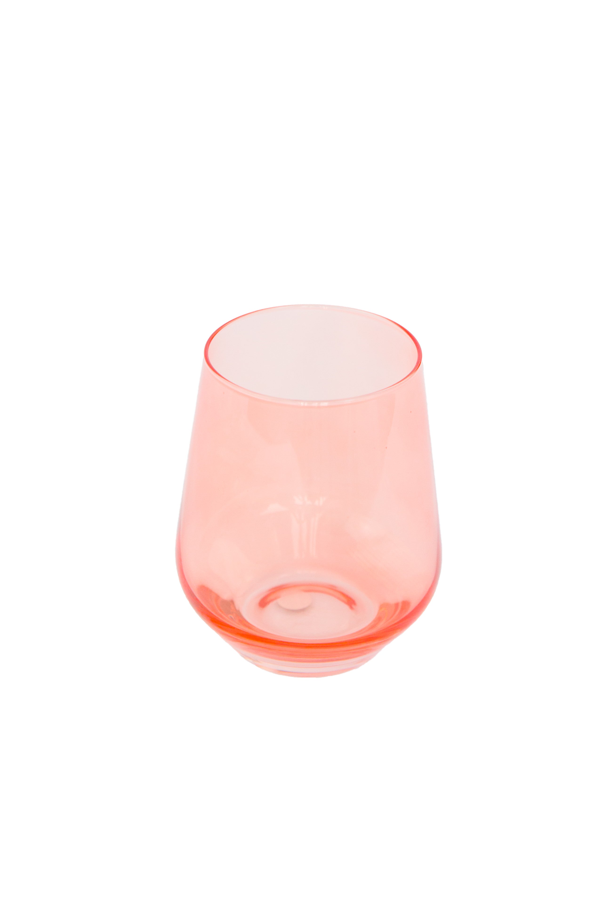 Estelle Colored Wine Stemless - Set of 2 {Coral Peach Pink}