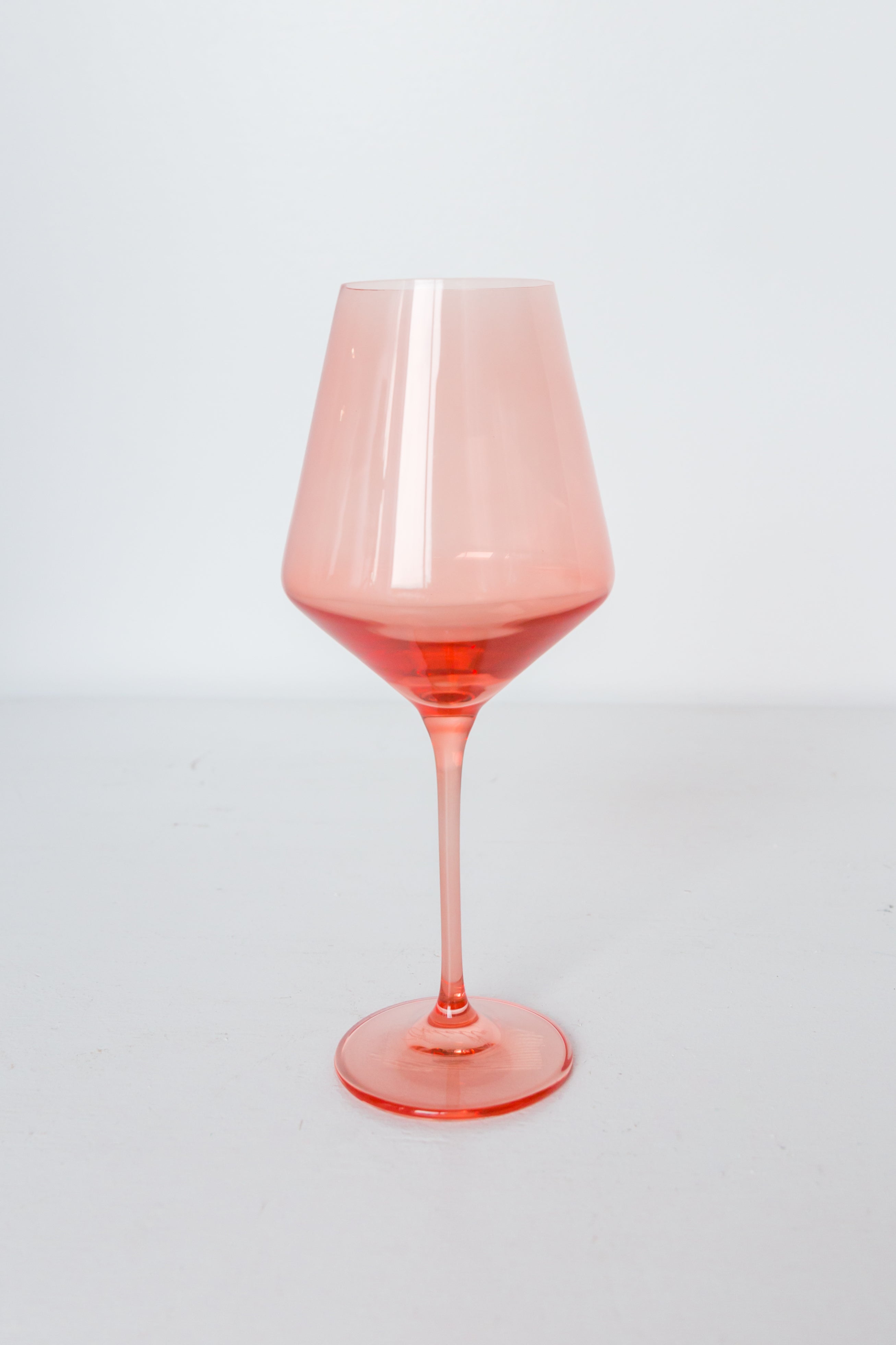 Estelle Colored Wine Stemware - Set of 2 {Coral Peach Pink}