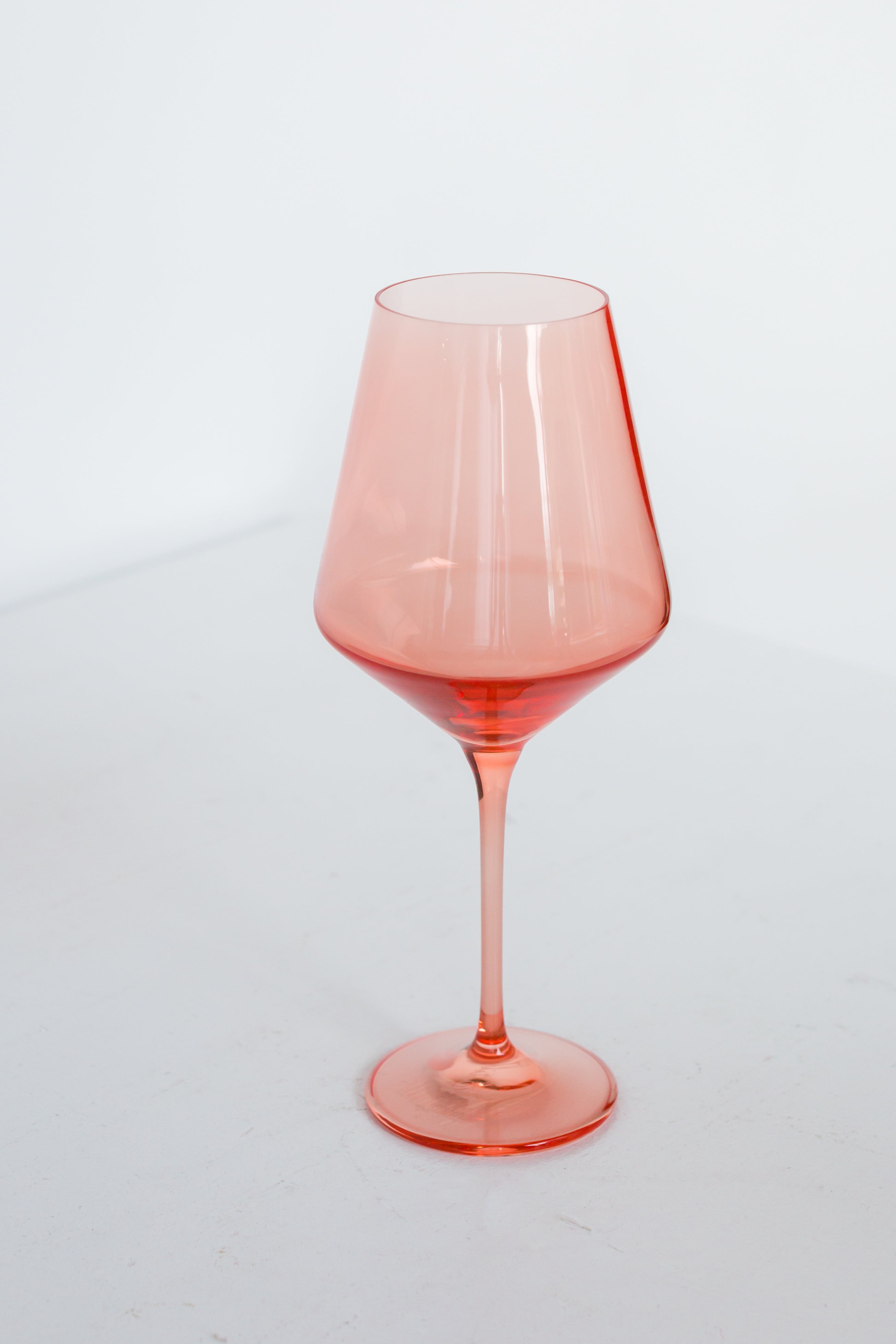 Estelle Colored Wine Stemware - Set of 2 {Coral Peach Pink}