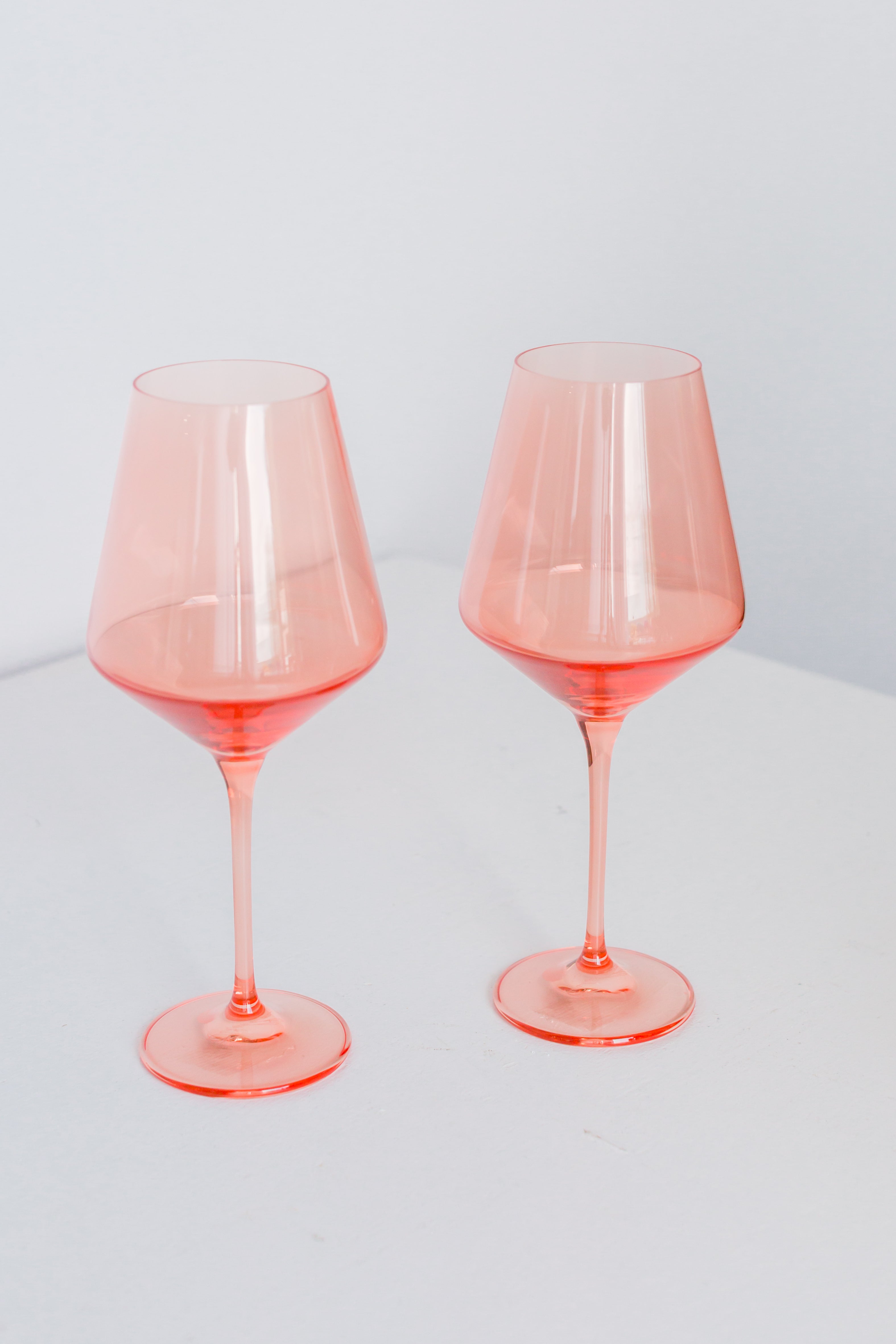 Estelle Colored Wine Stemware - Set of 2 {Coral Peach Pink}