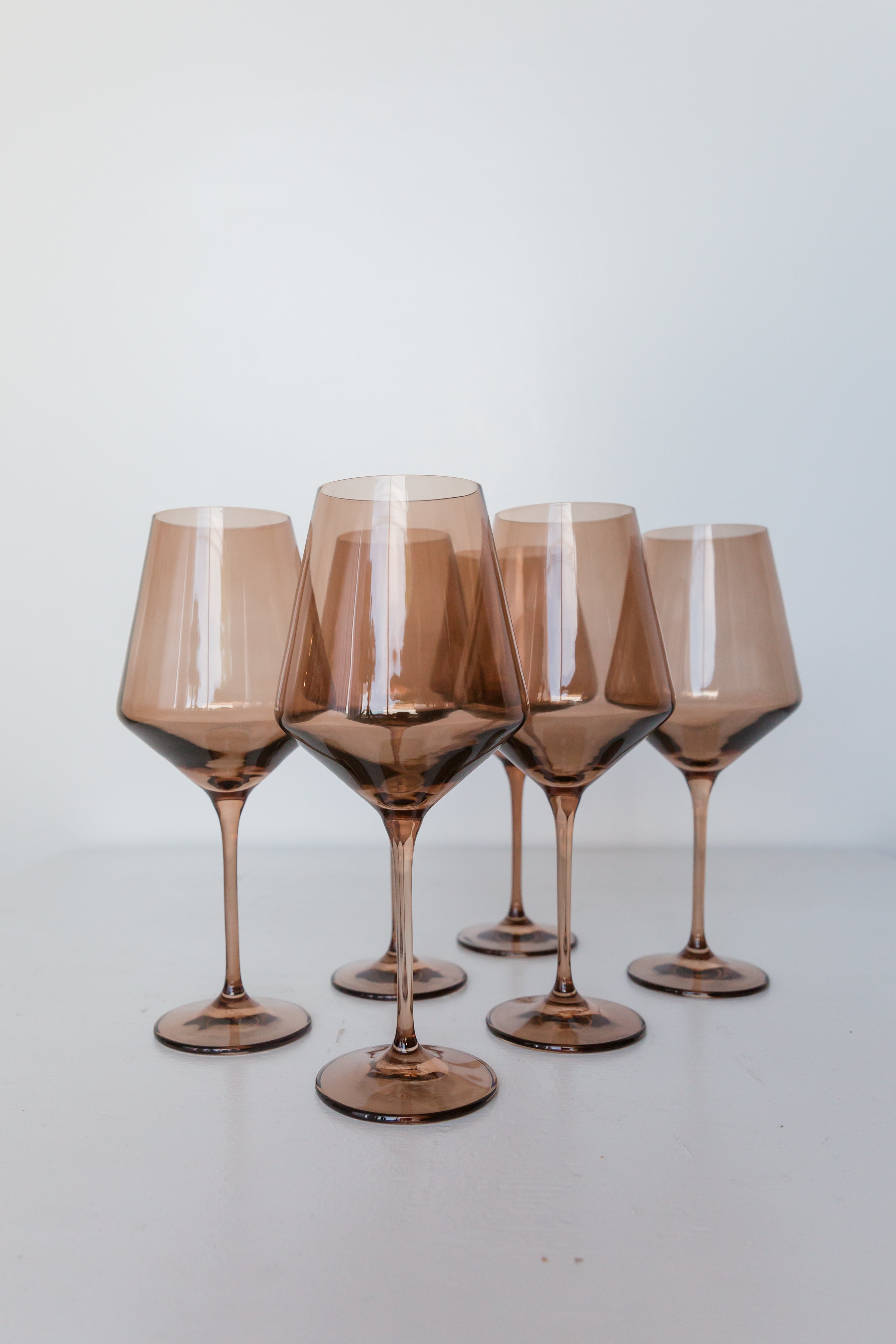 Estelle Colored Wine Stemware - Set of 6 {Mocha Mousse (Our Amber Smoke)}