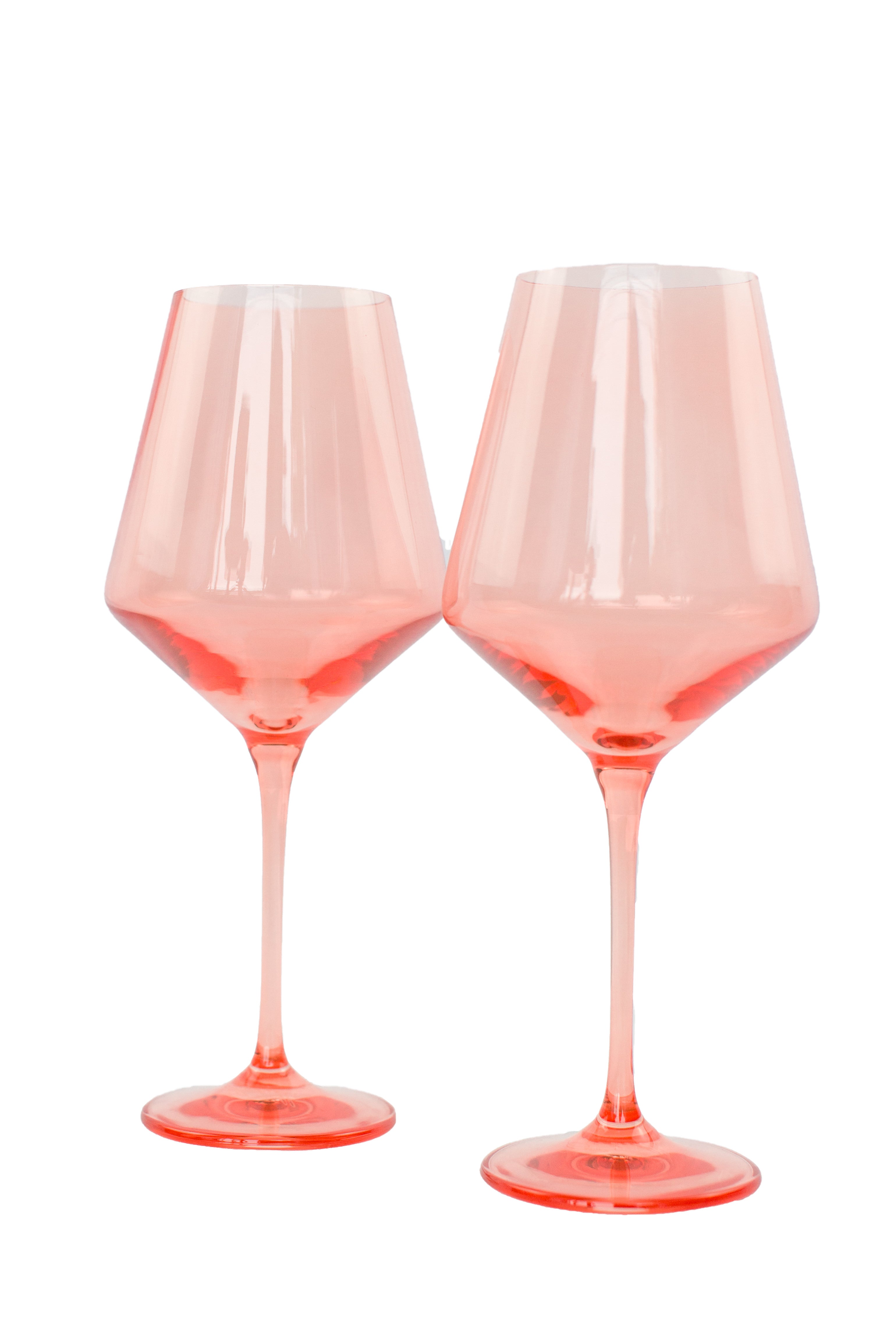 Estelle Colored Wine Stemware - Set of 2 {Coral Peach Pink}