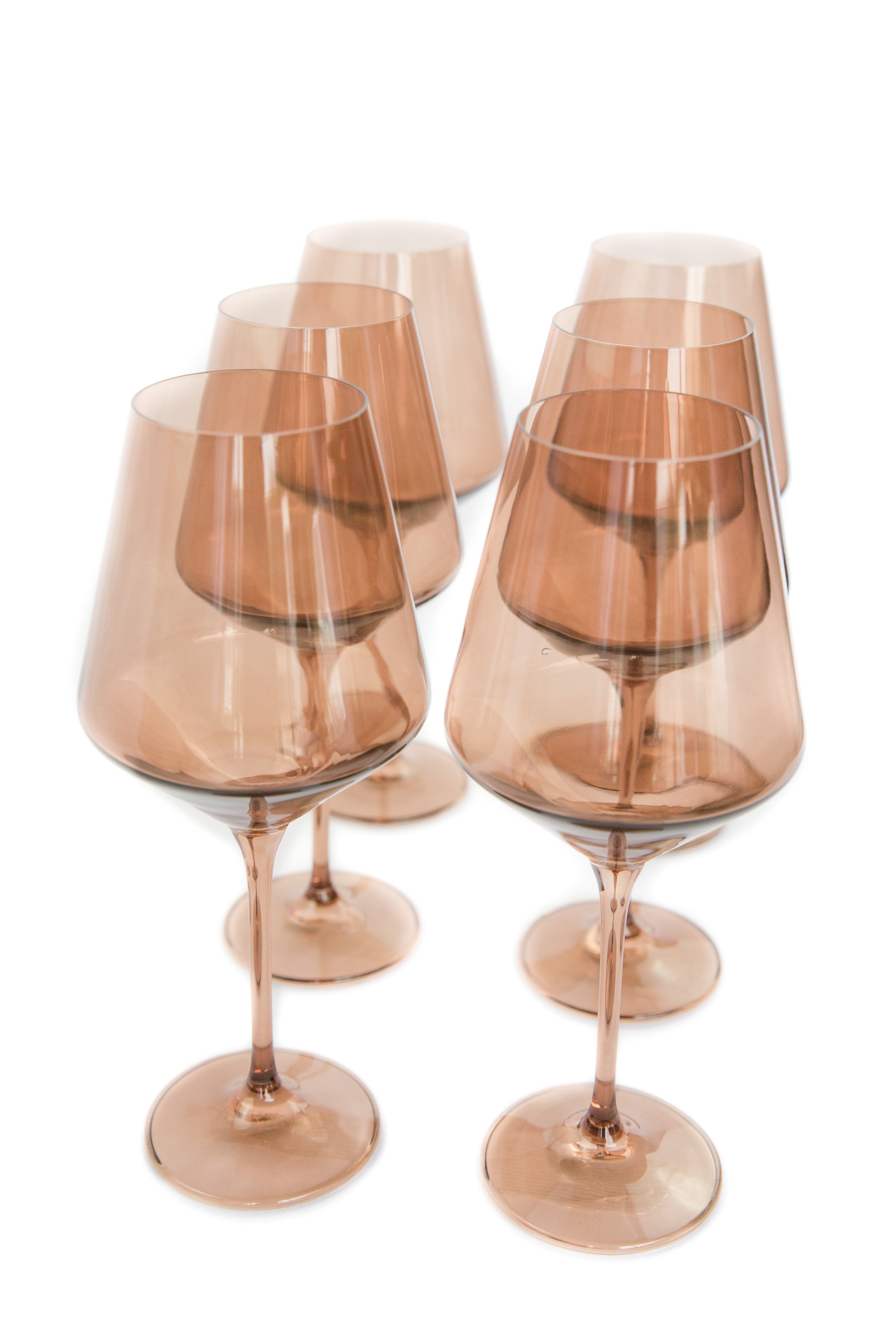 Estelle Colored Wine Stemware - Set of 6 {Mocha Mousse (Our Amber Smoke)}