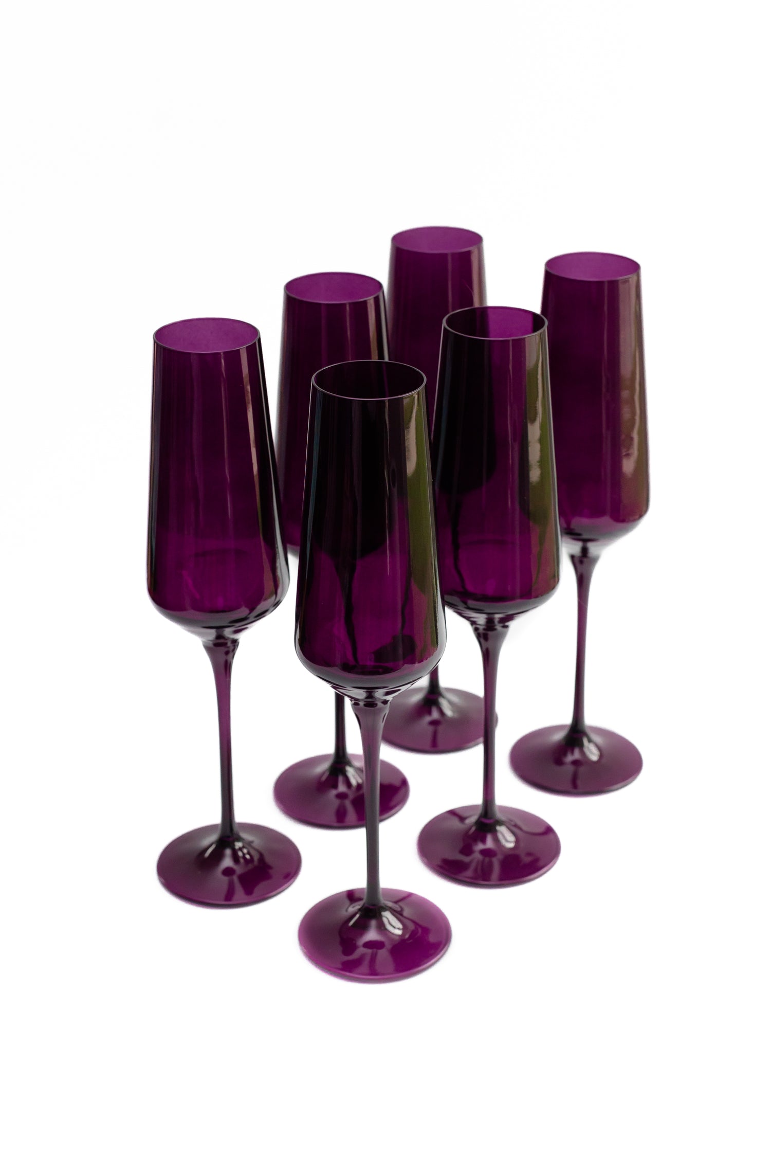 Estelle Colored Champagne Flute - Set of 6 {Amethyst}