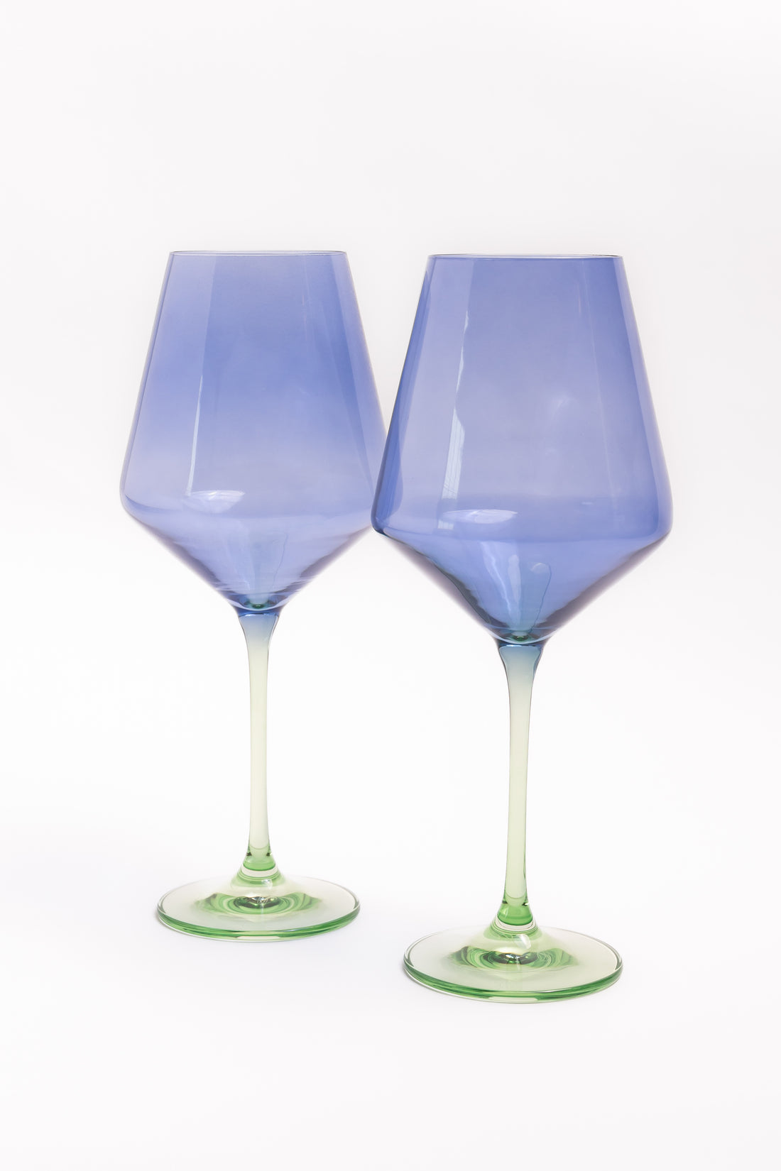 Estelle Colored Wine Stemware - Set of 2 {Colorblock: Cobalt + Mint}