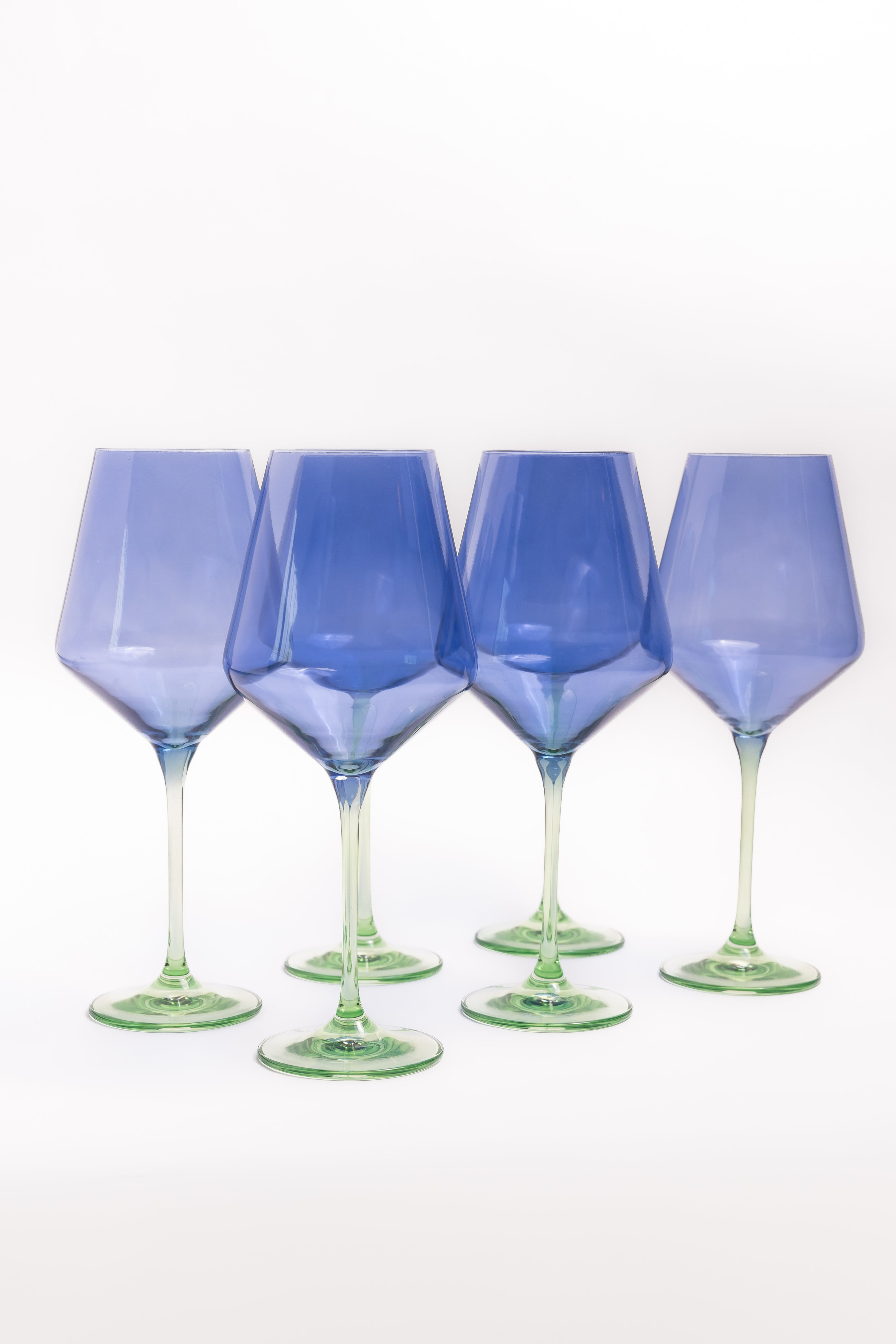Estelle Colored Wine Stemware - Set of 6 {Colorblock: Cobalt + Mint}