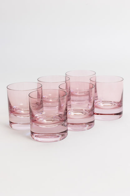 Estelle Colored Rocks Glass - Set of 6 {Rose)