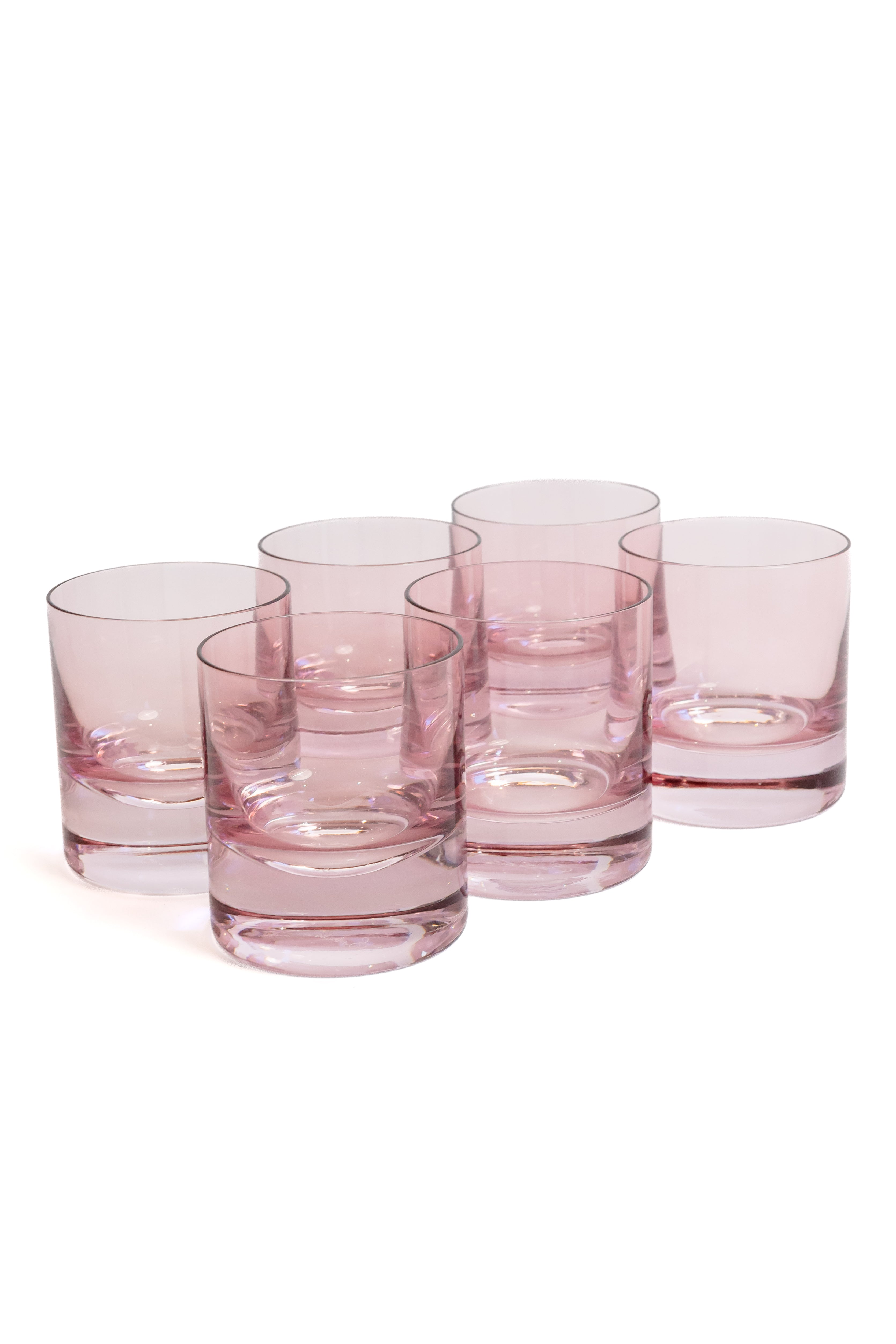 Estelle Colored Rocks Glass - Set of 6 {Rose)