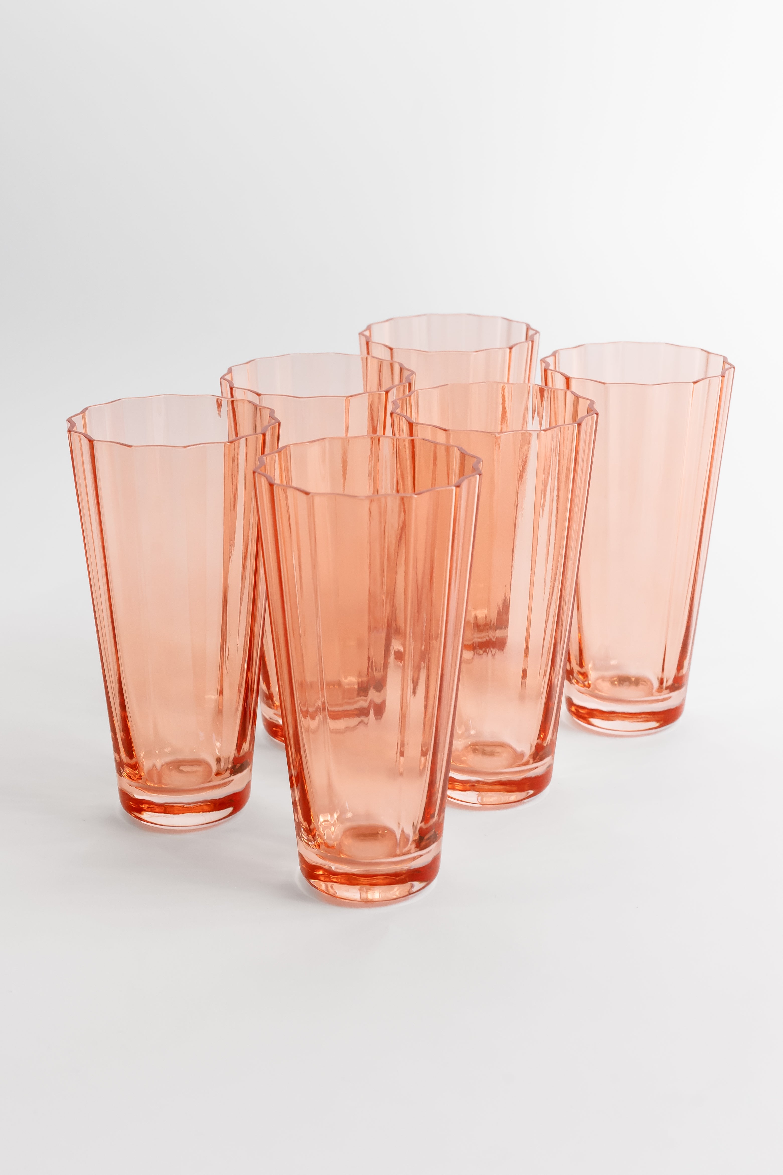 Estelle Colored Sunday High Balls - Set of 6- Peach Fuzz {Our Coral Peach Pink}