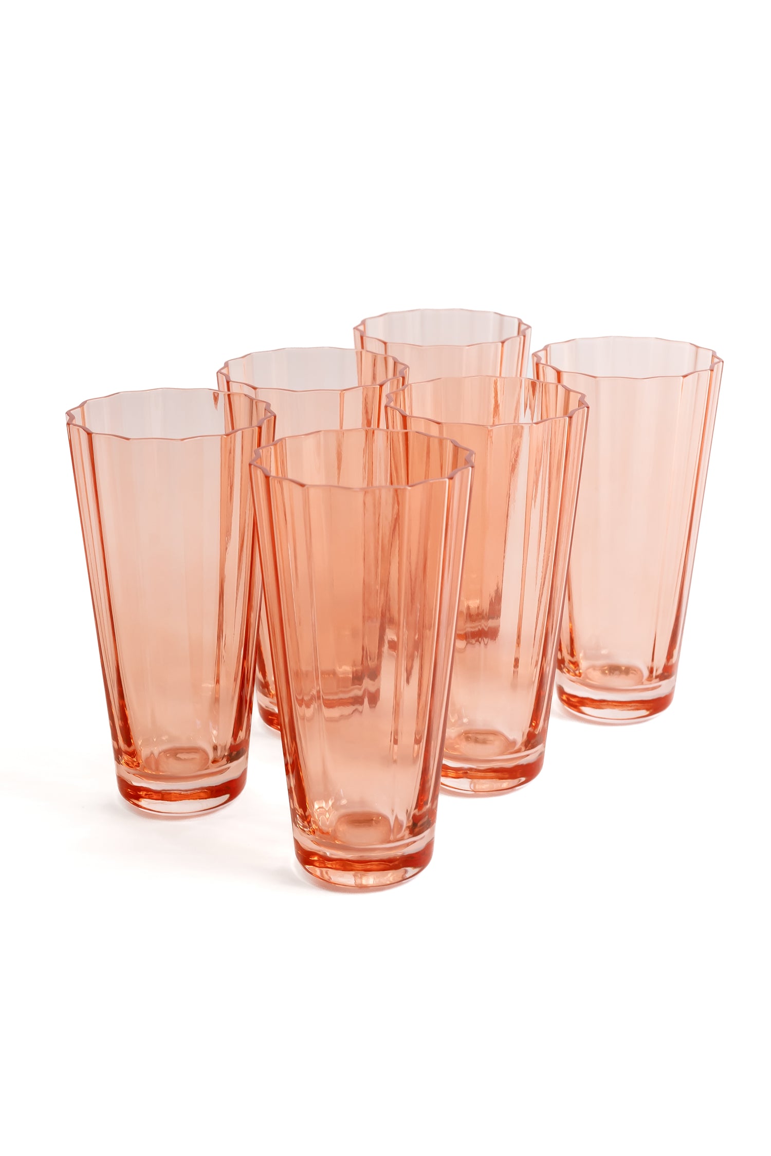 Estelle Colored Sunday High Balls - Set of 6- Peach Fuzz {Our Coral Peach Pink}