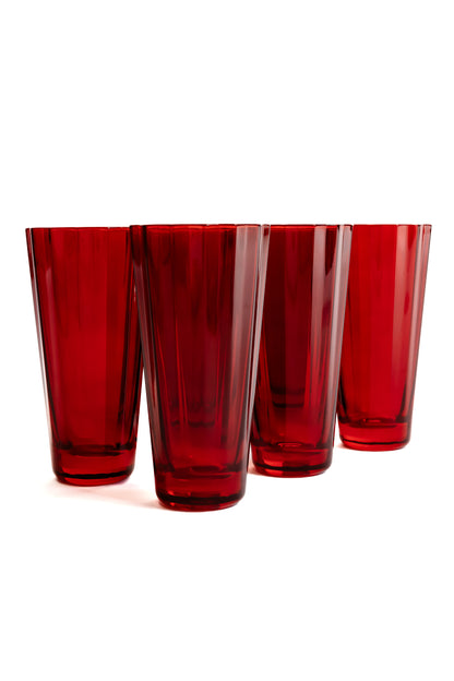 Estelle Colored Sunday High Balls - Set of 6 {Red}